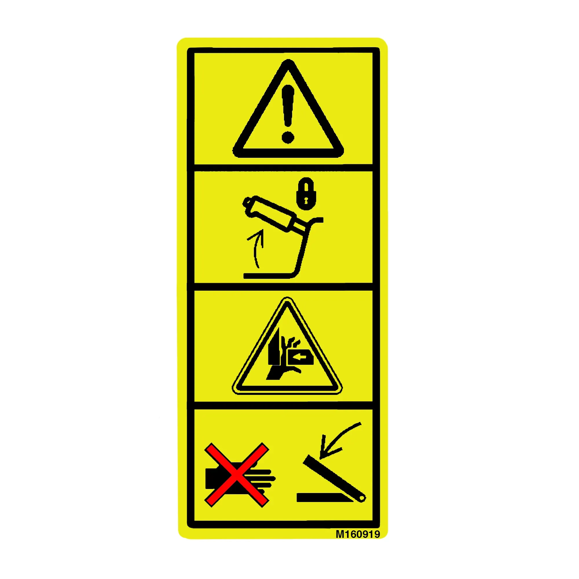 John Deere Safety Sign, Power Lift Caution - M160919