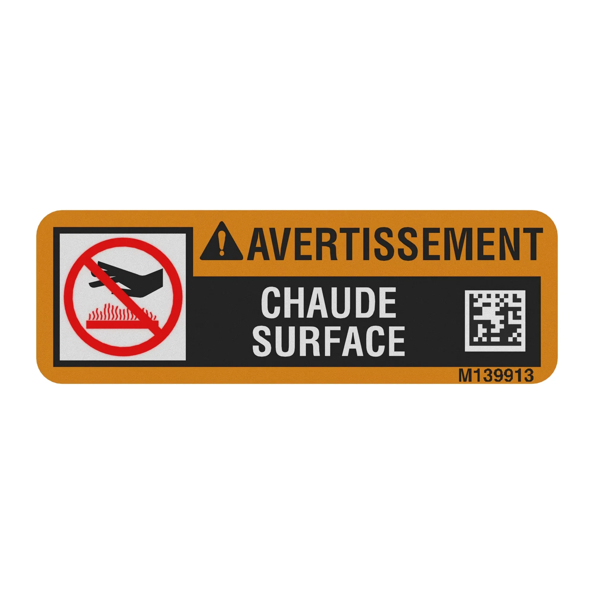 John Deere Safety Sign, Hot Surface Warning, French - M139913