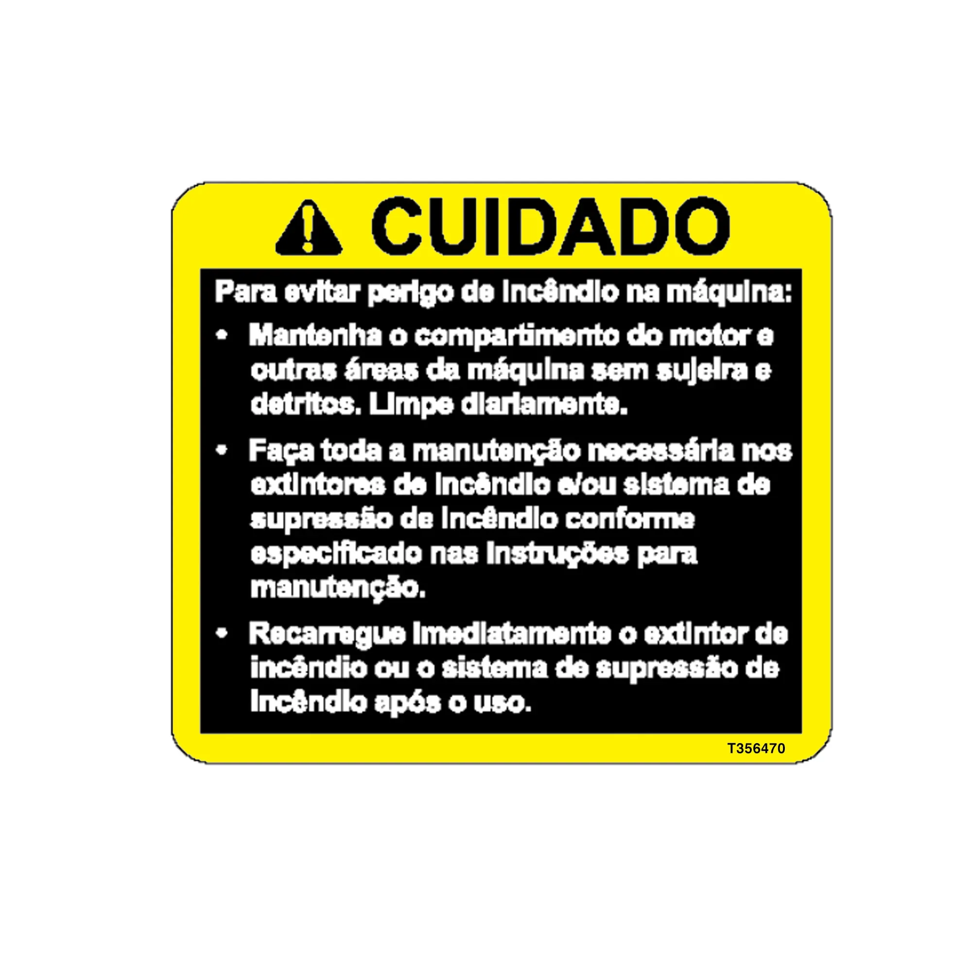 John Deere Safety Sign, Fire Prevention - T356470