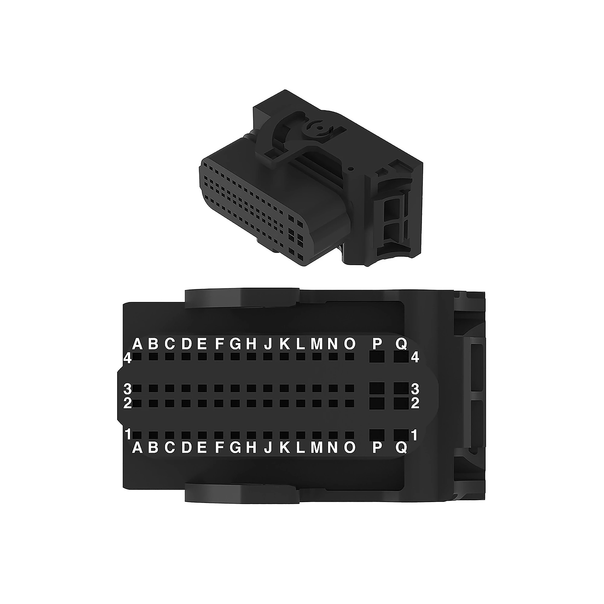 John Deere Black External Electrical Connector Housing, Cavities 64 - 57M11732