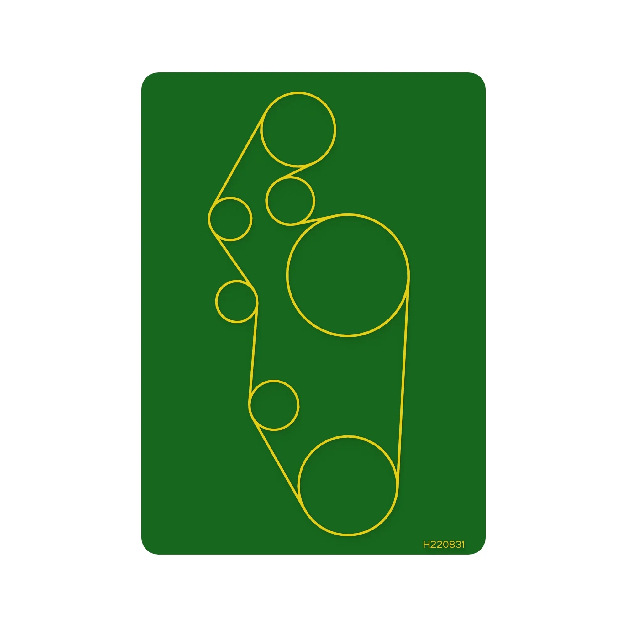 John Deere Engine Fan Belt Routing Label - H220831