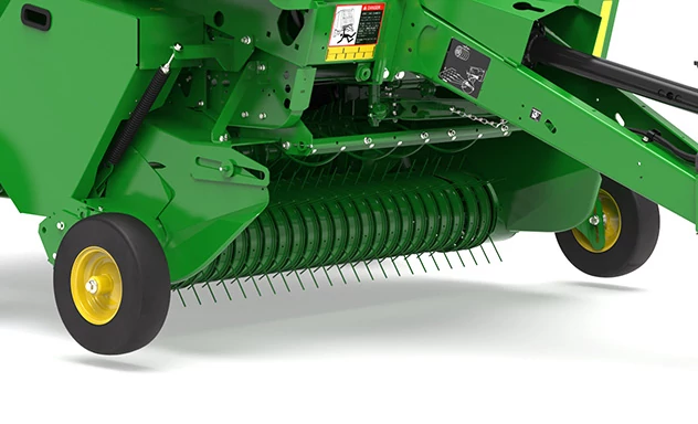 Close up of MegaWide Classic Pickup on 451E Round Baler