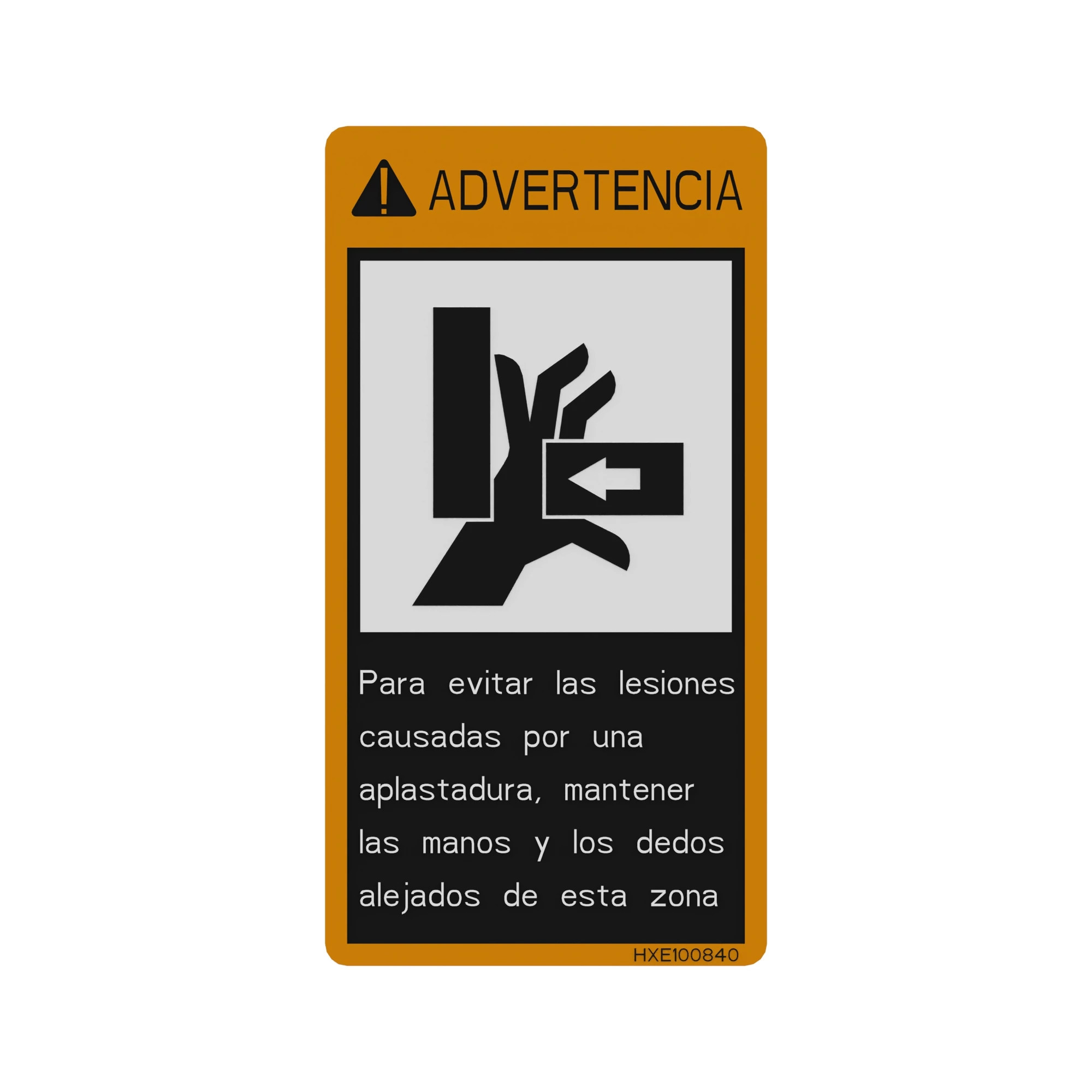 LABEL, WARNING, PINCH/CRUSH (SPANIS