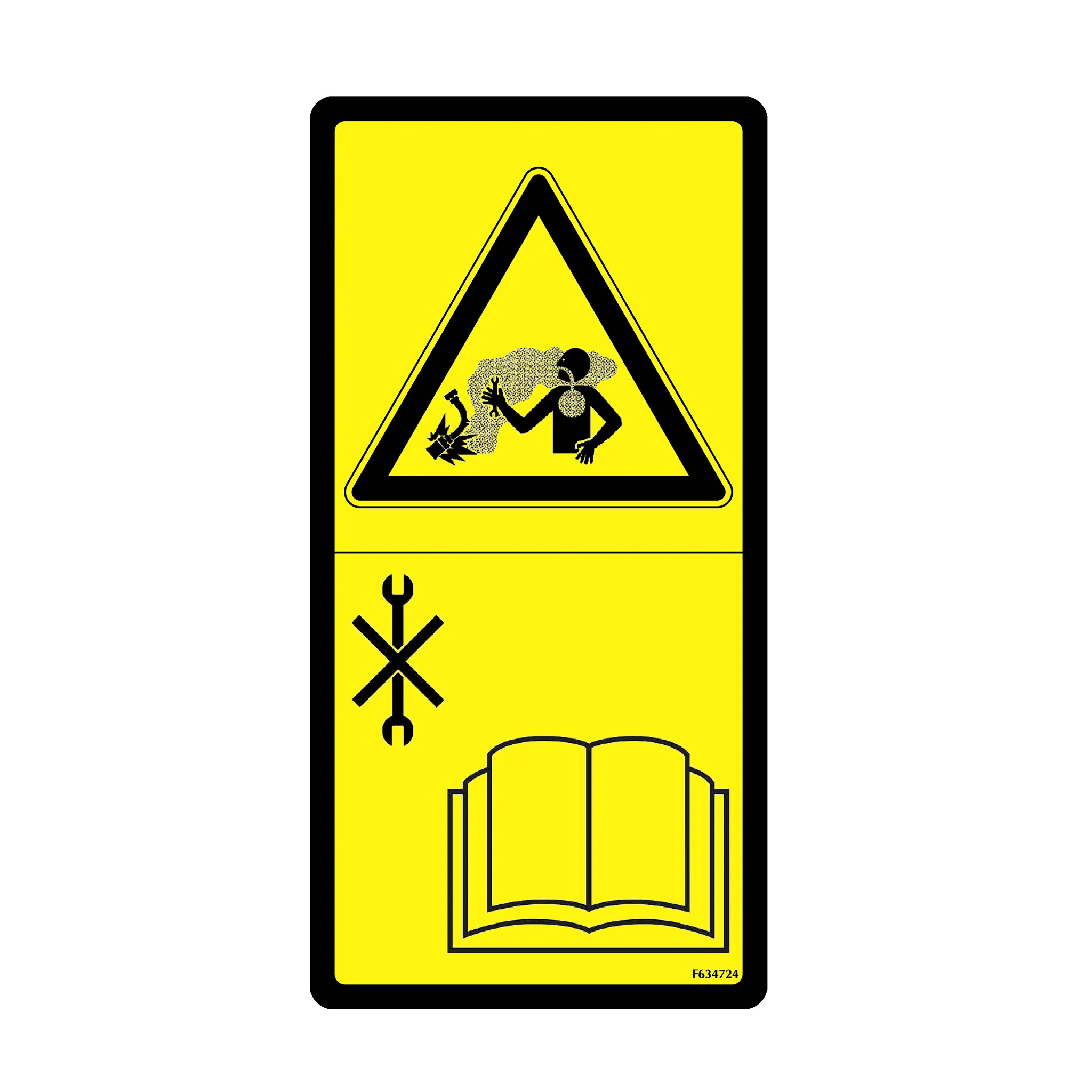 John Deere A/C Refrigerant Label, No Maintenance - F634724