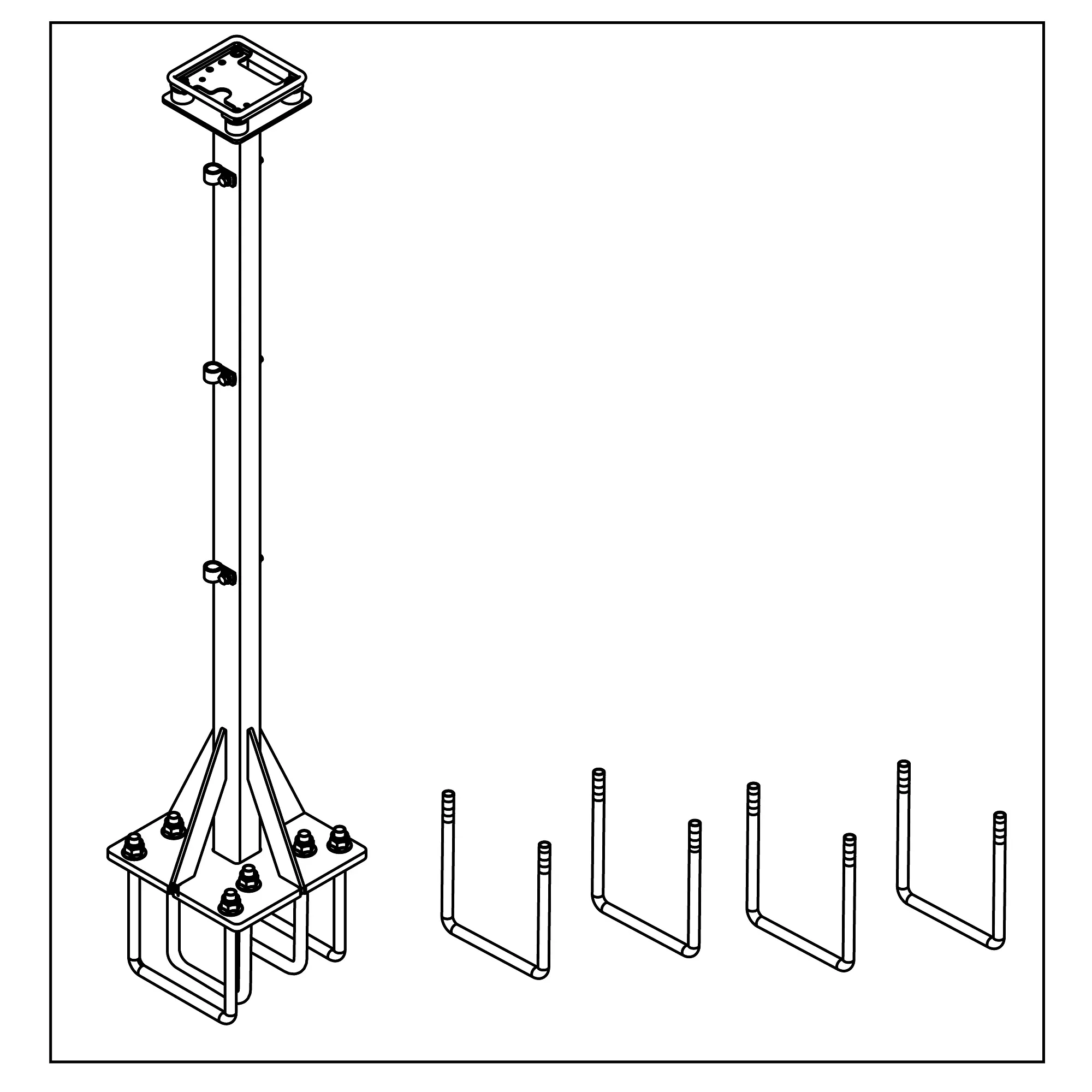Hardware Kit, Implement Mast, Unive