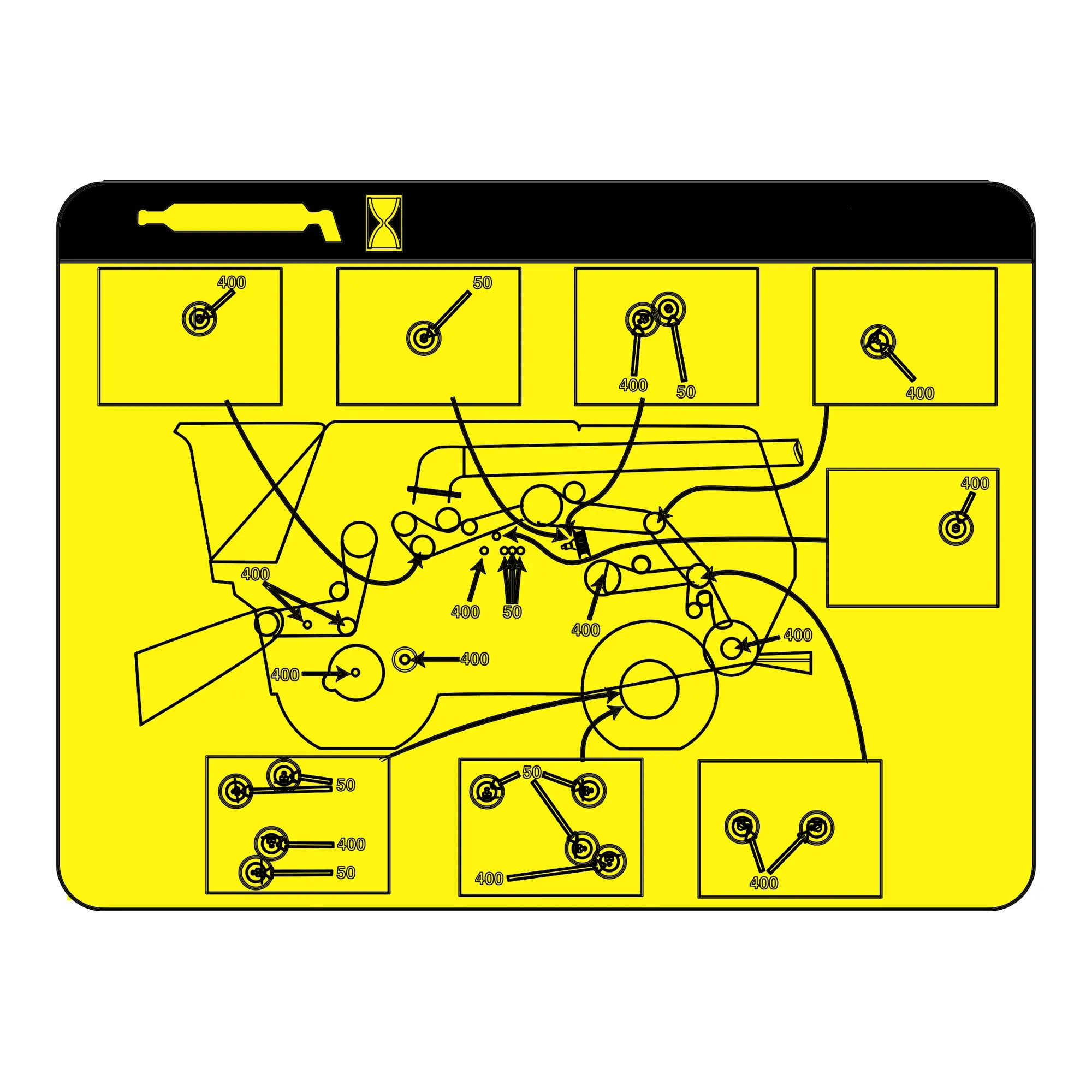 John Deere Left Side Lubrication Chart Label - H202682