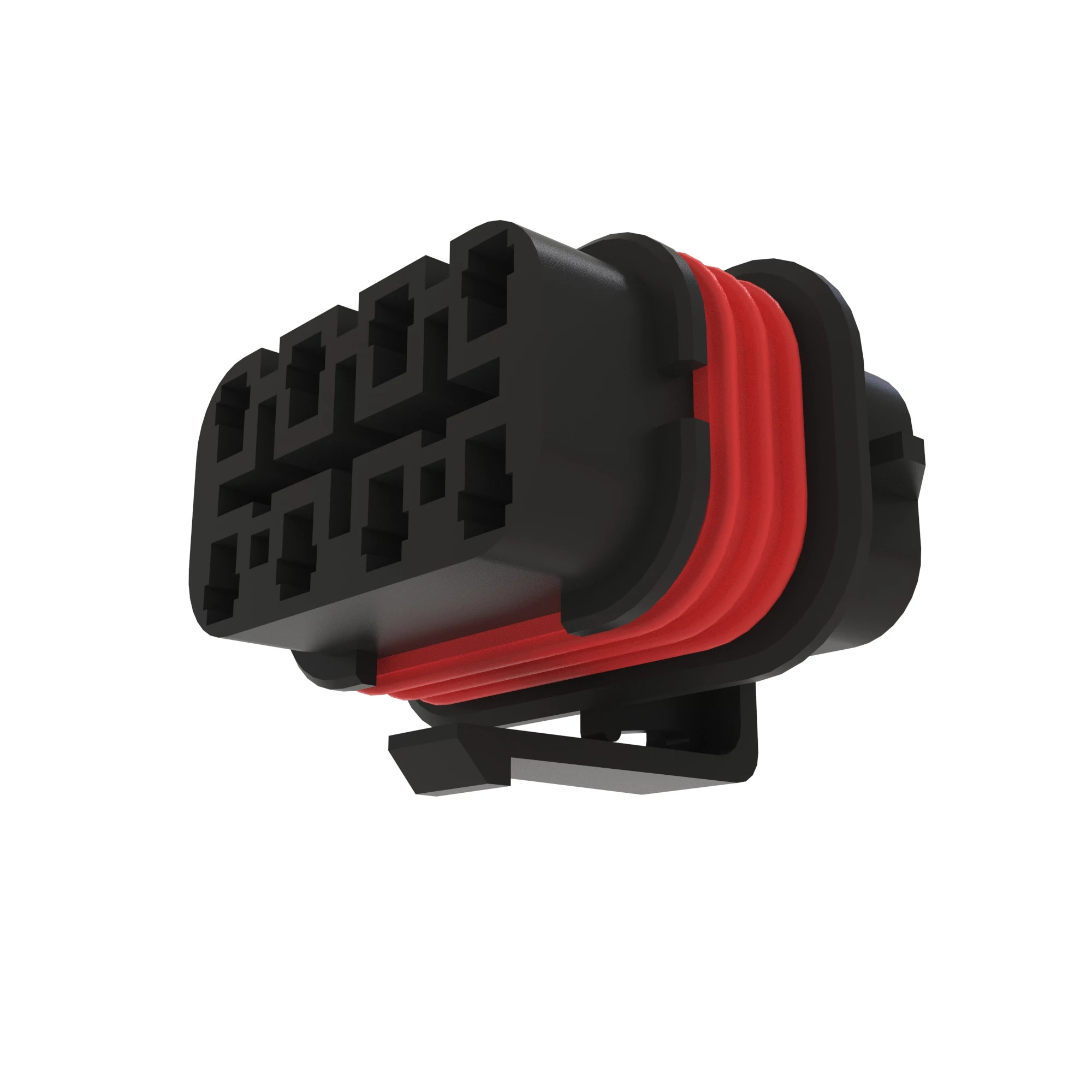 John Deere Red Internal Electrical Connector Housing, 6 Cavities - 57M8988