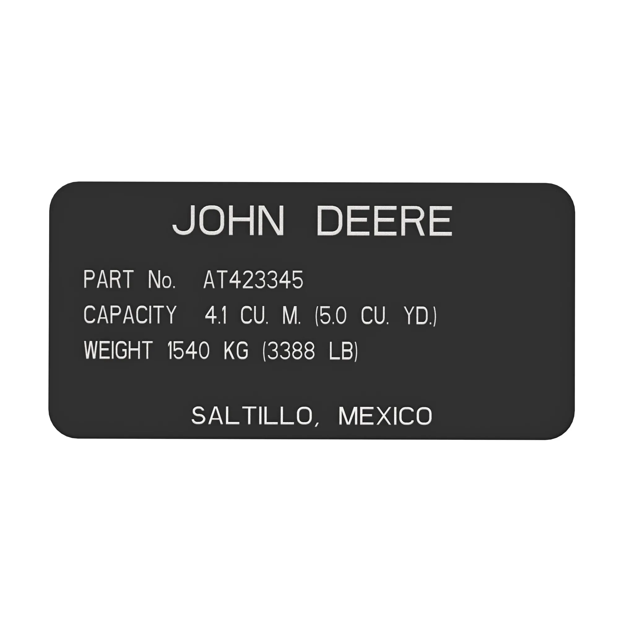 John Deere Identification Plate - T326301