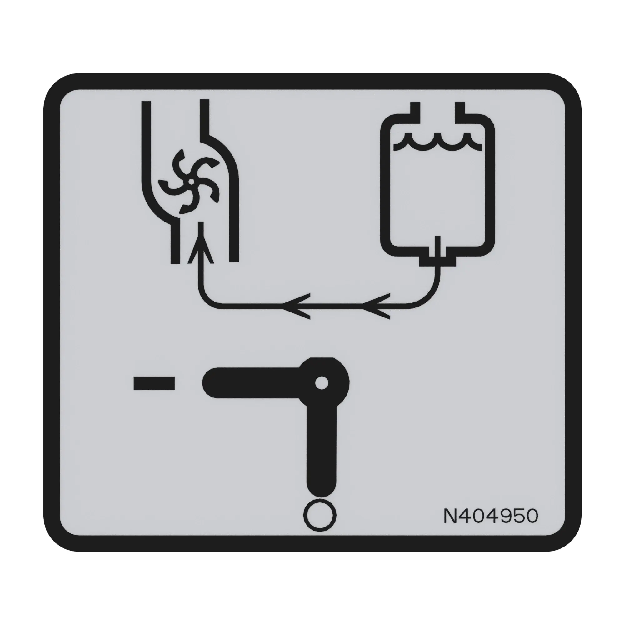 John Deere Suction Valve On/off Label - N404950