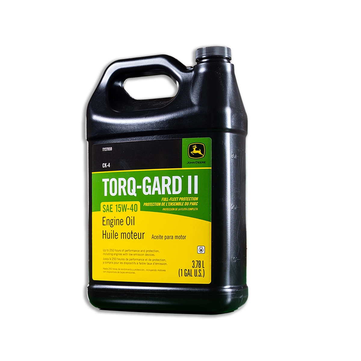 John Deere Engine Oil, Torq-Gard™ II, SAE 15W-40, API CK-4, 3.78 Liter (1 Gallon) - TY27959