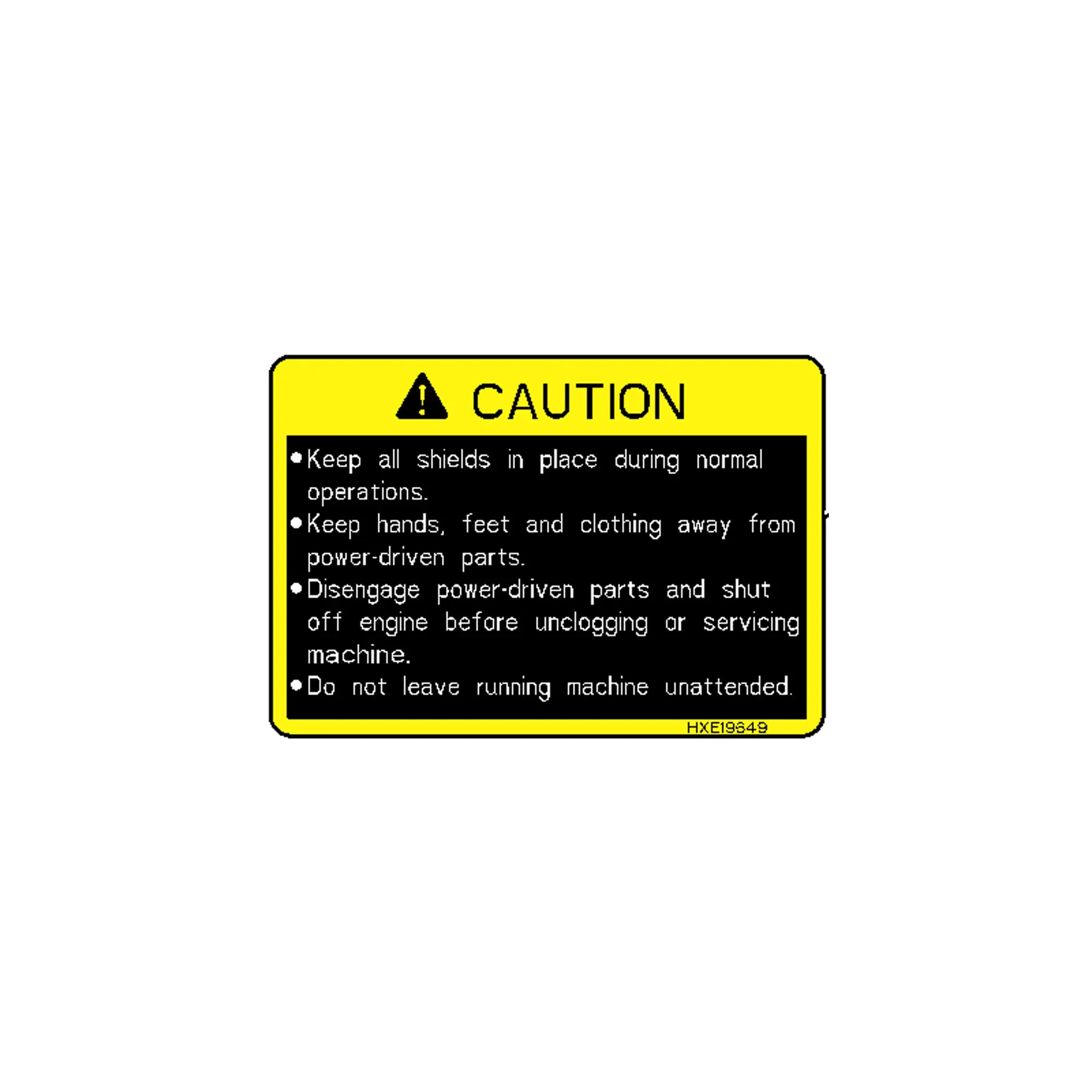 John Deere Caution Label - HXE19649