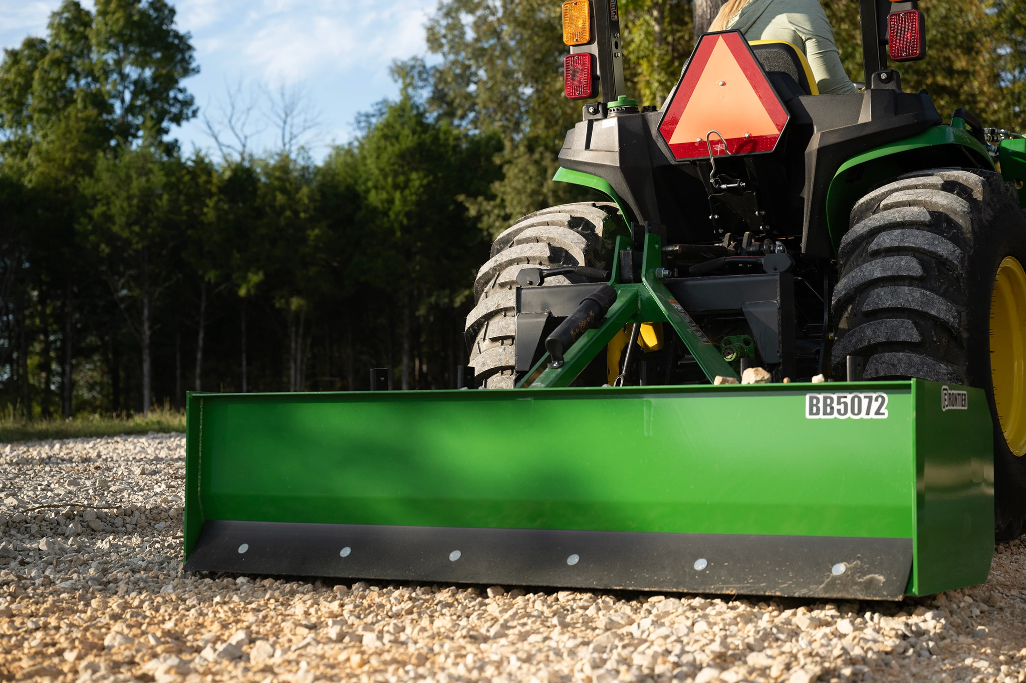 BB5072 Box Blade on utility tractor on gravel