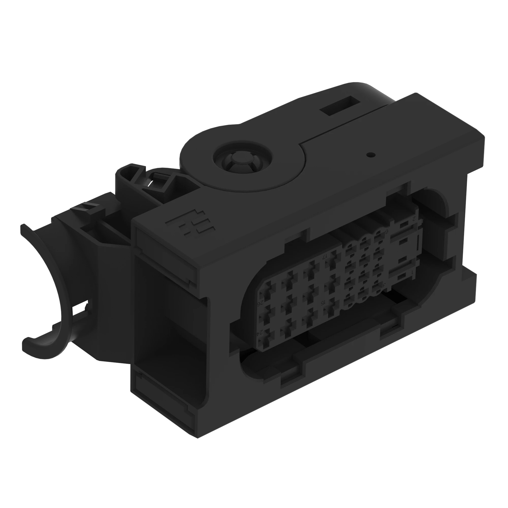 John Deere Black External Electrical Connector Housing, Cavities 26 - 57M13340