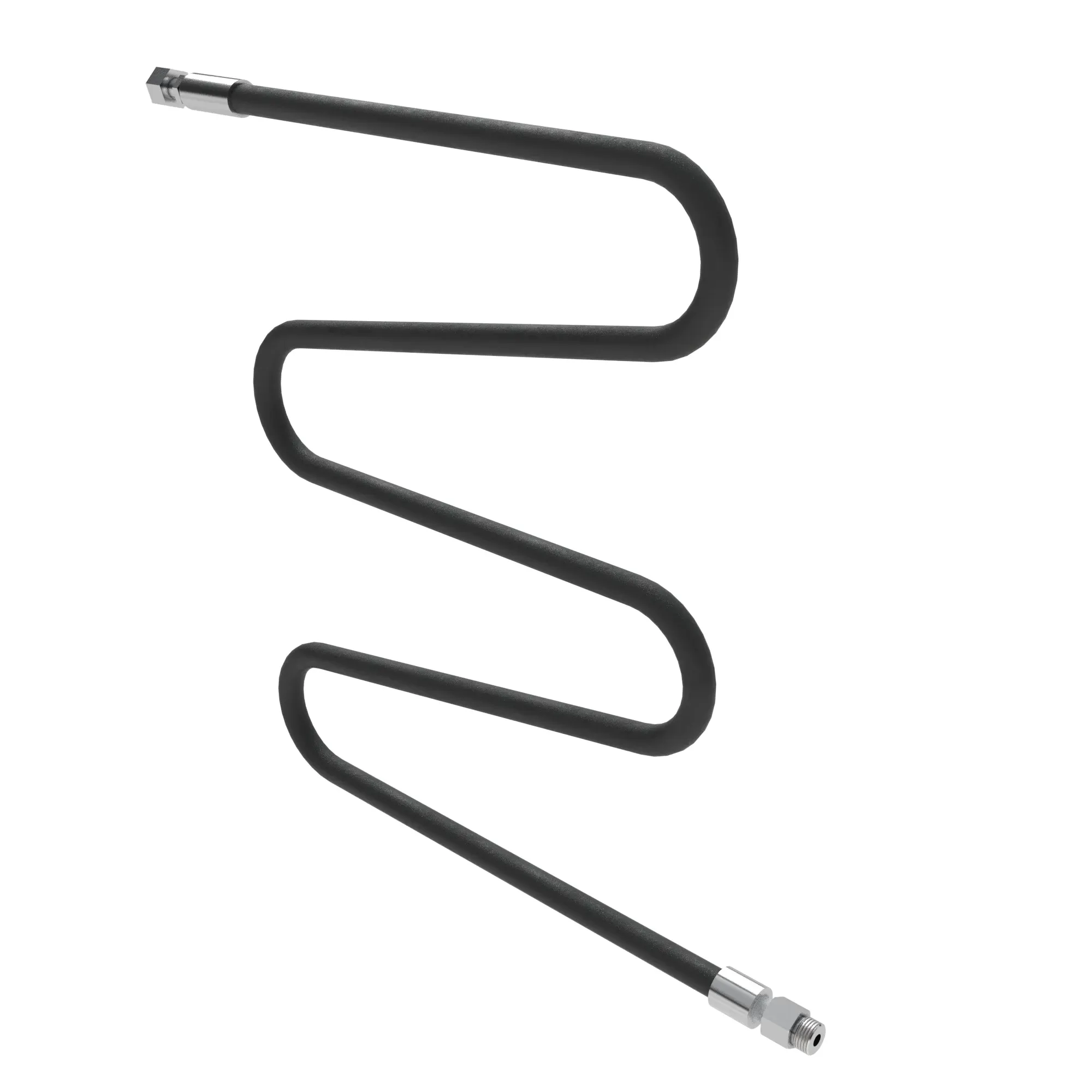 Hose, hydraulic, -6 flat face O-ring male end 1, -4 flat face O-ring female end 2, size 4, length 84