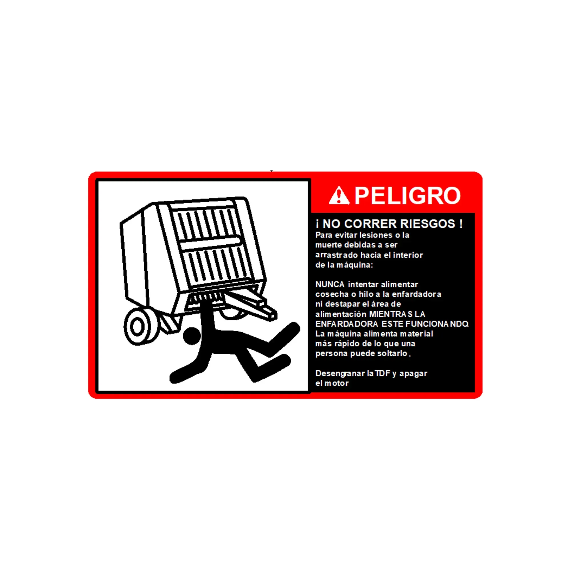 John Deere Danger Label, Spanish - E82470