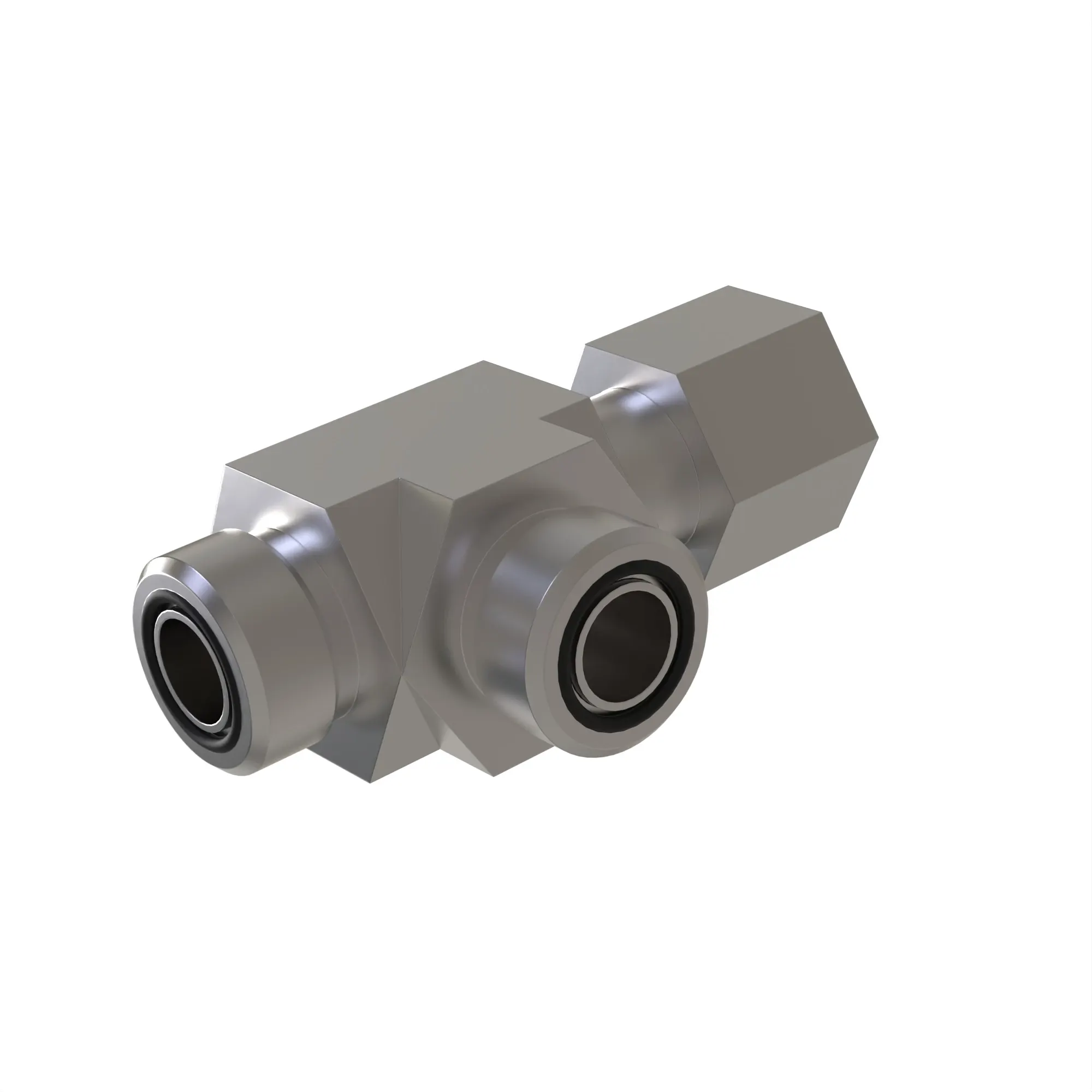 SWIVEL RUN TEE,O-RING FSF W/O-RING