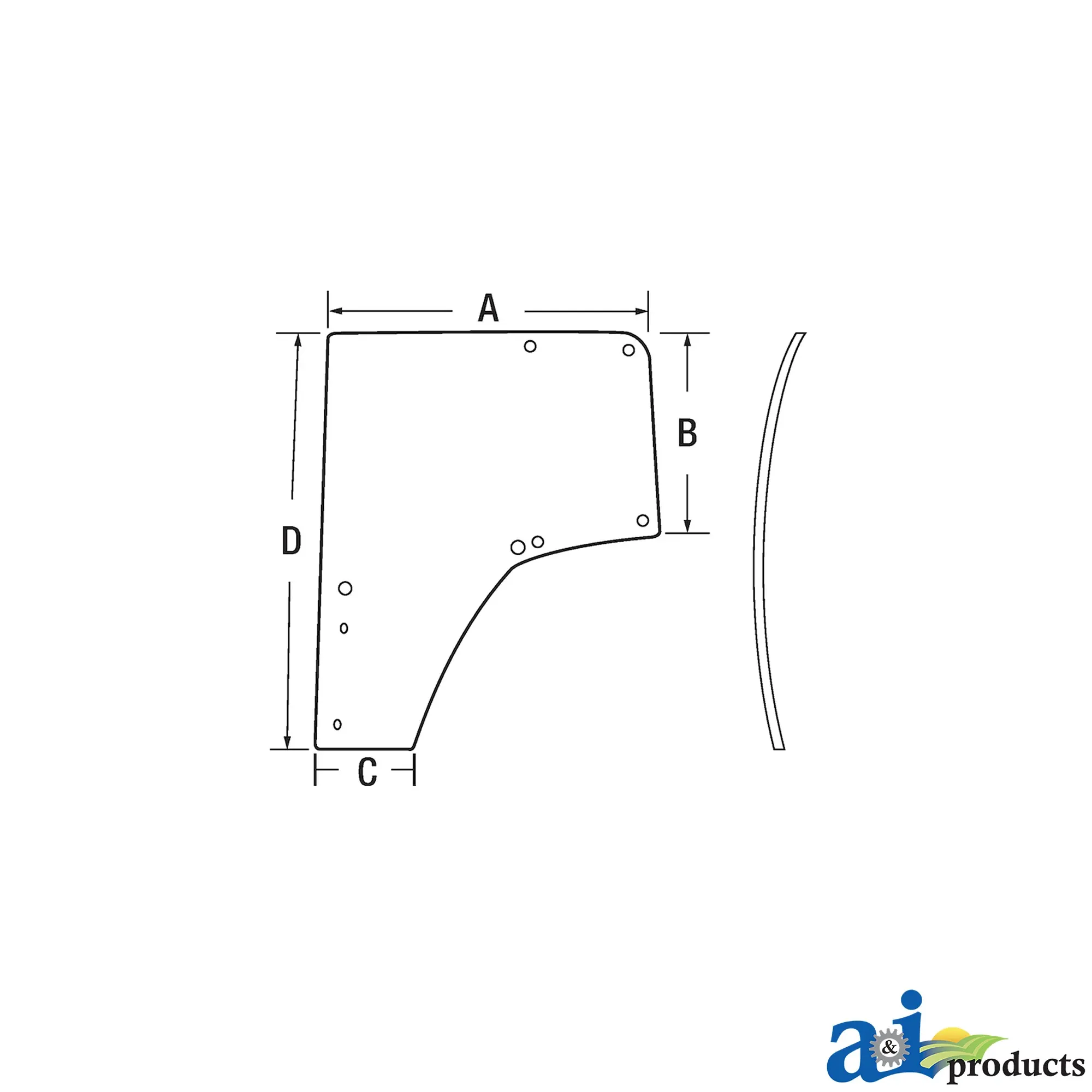 A&I Products Left Side Glass Door - A-L174348