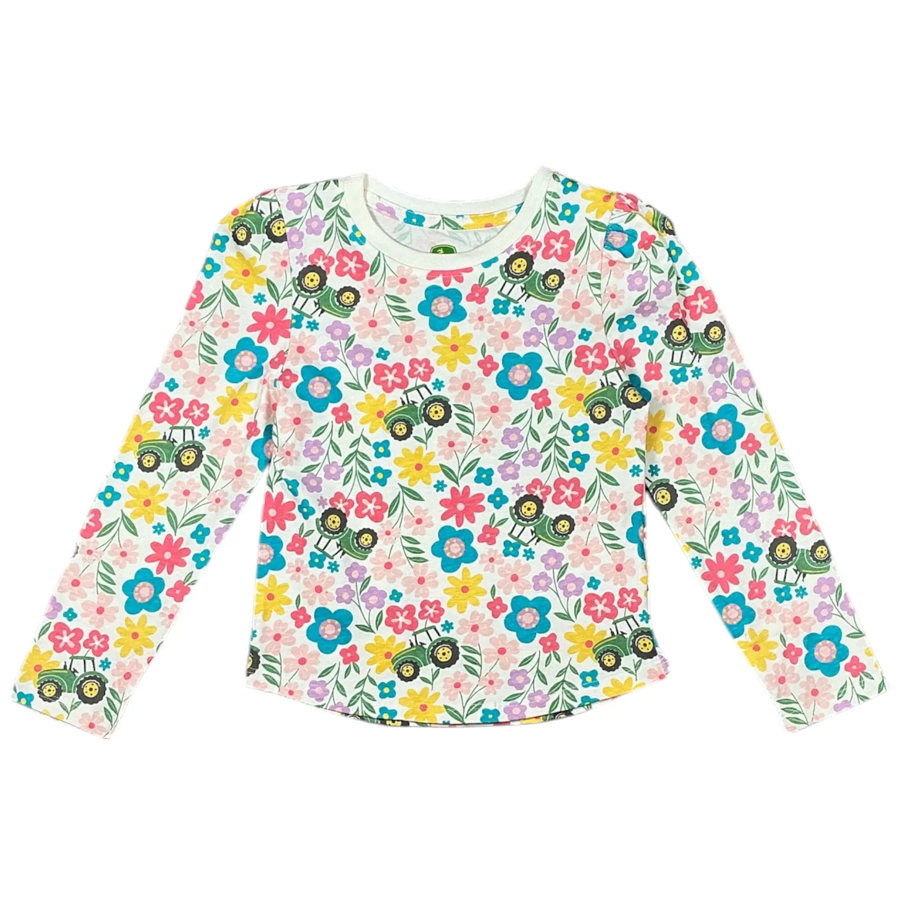 Toddler Tractors and Flowers Long Sleeve T-Shirt