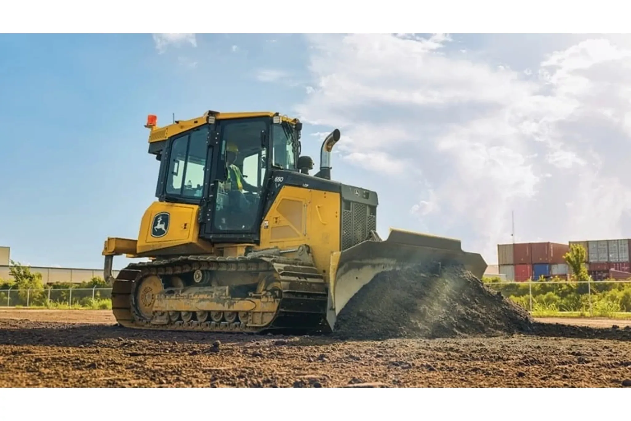 650 P-Tier Dozer in a dirt field