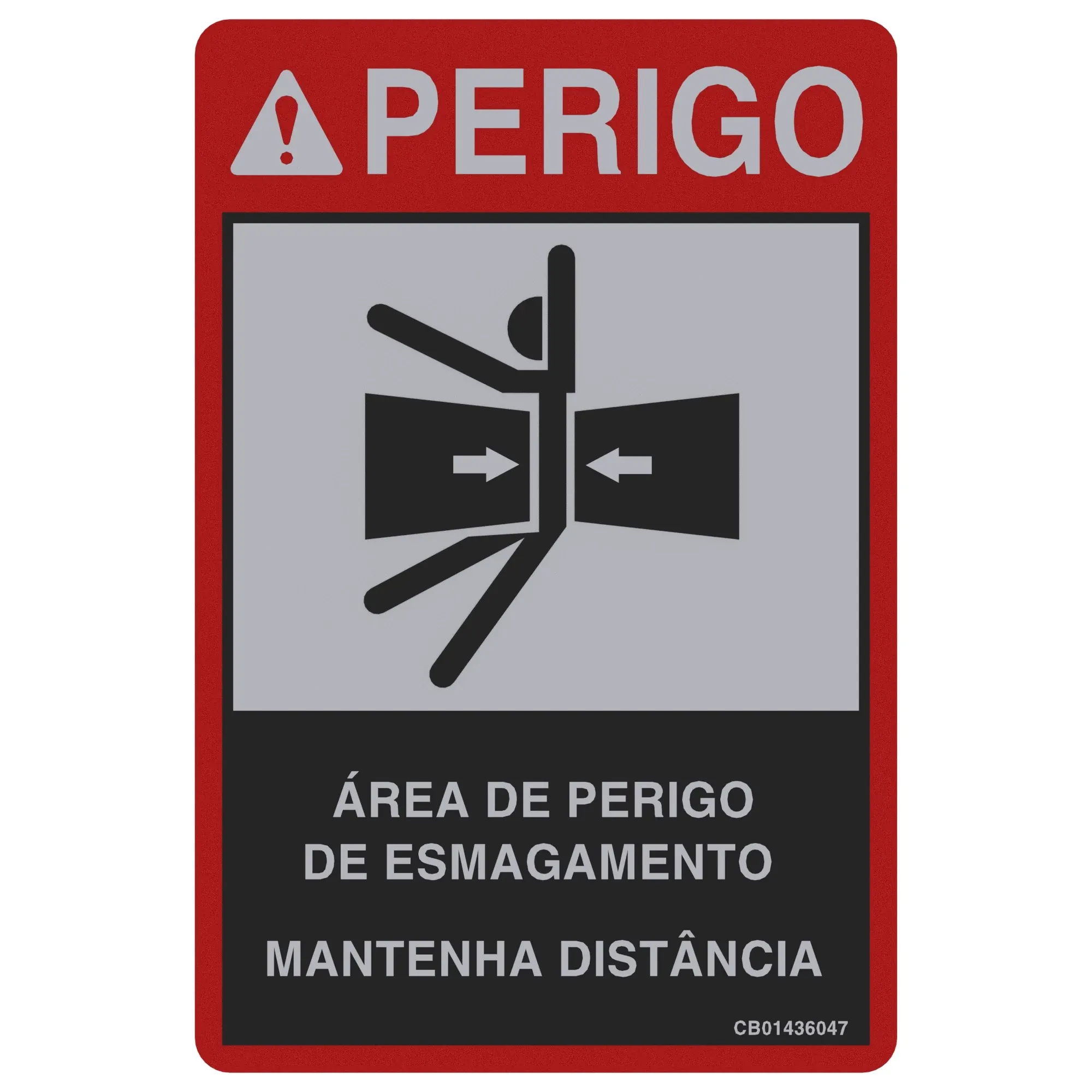 John Deere Safety Sign, Pinch Point Danger, Portuguese - CB01436047