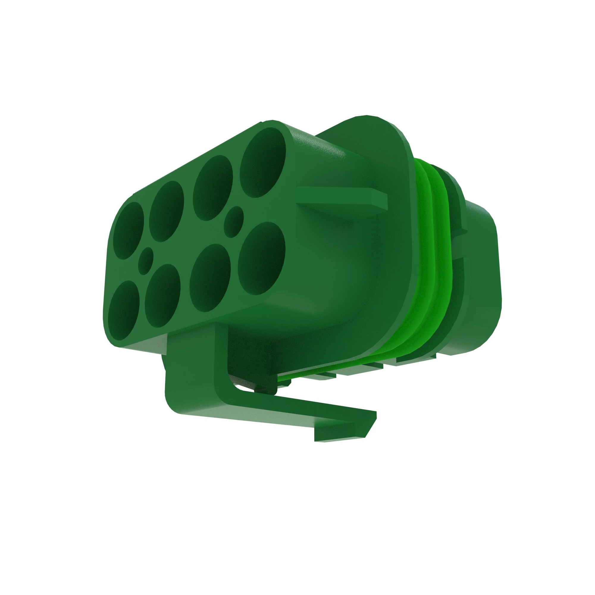 John Deere Green Internal Electrical Connector Housing, 8 Cavities - 57M8985