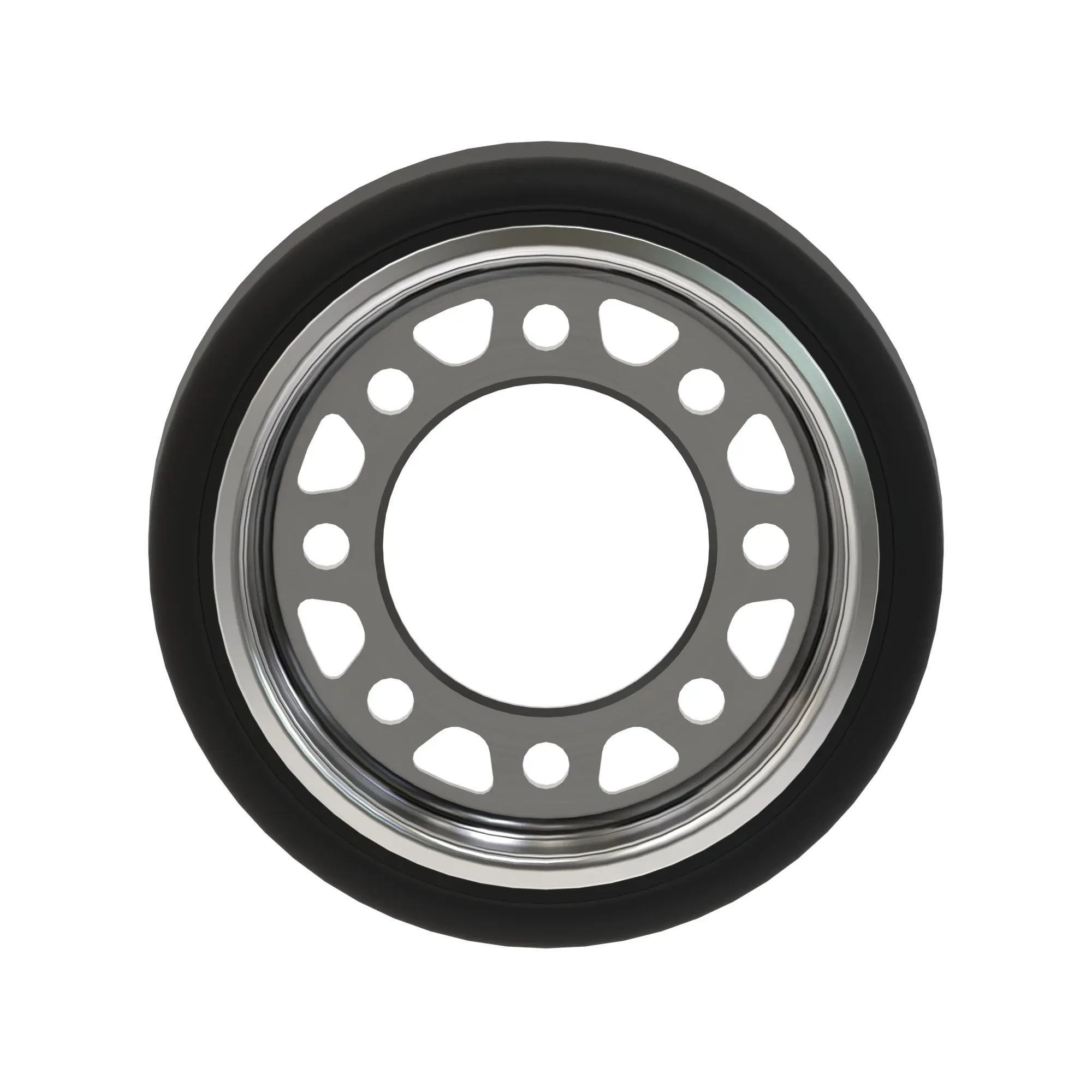 WHEEL AND TIRE ASSEMBLY, W/RUBBER