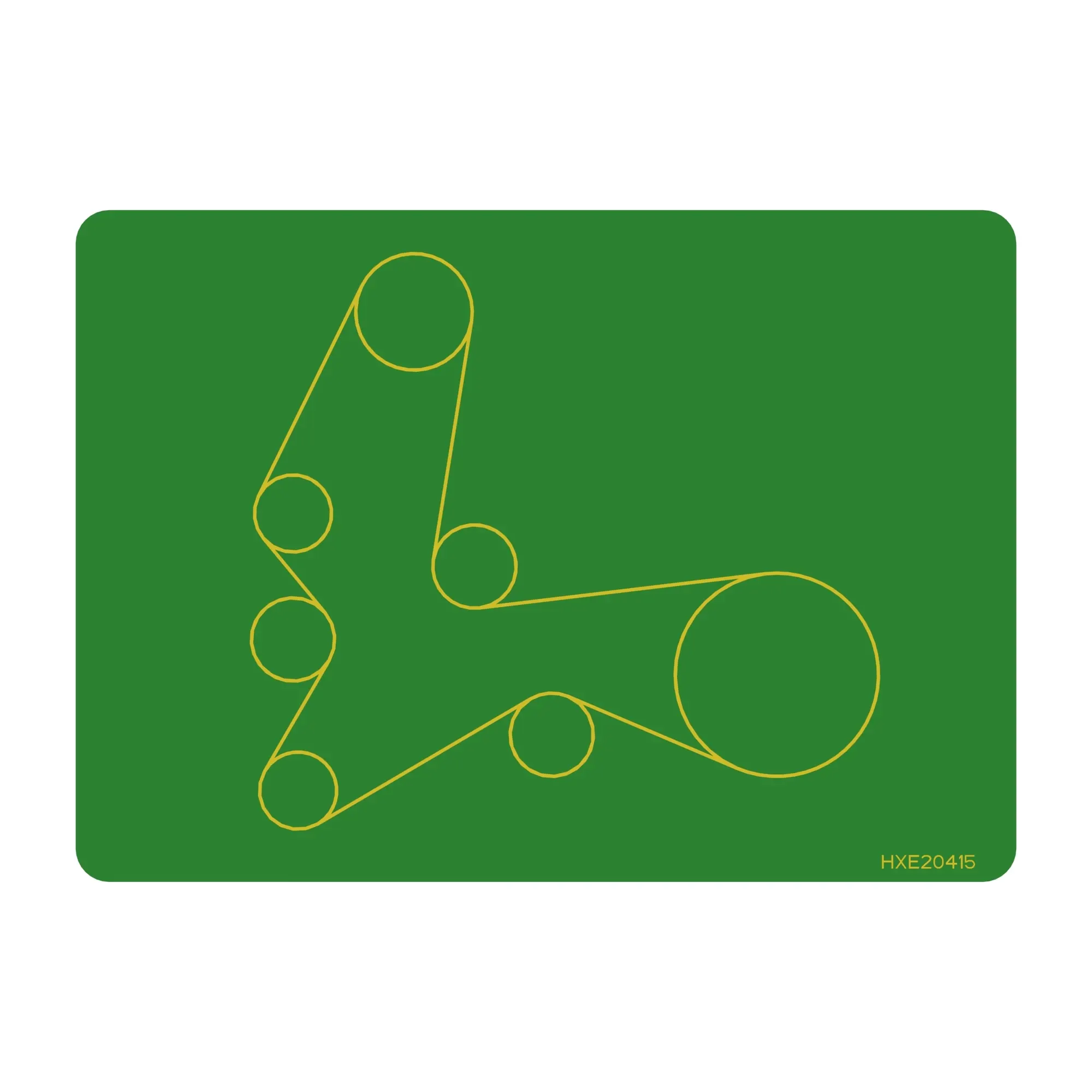 John Deere 9L IT4 Front Accessory Drive Label - HXE20415