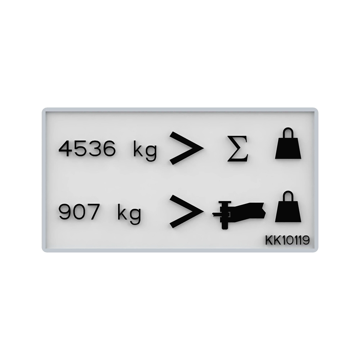 Sign, Text Free Rear Hitch Weight L