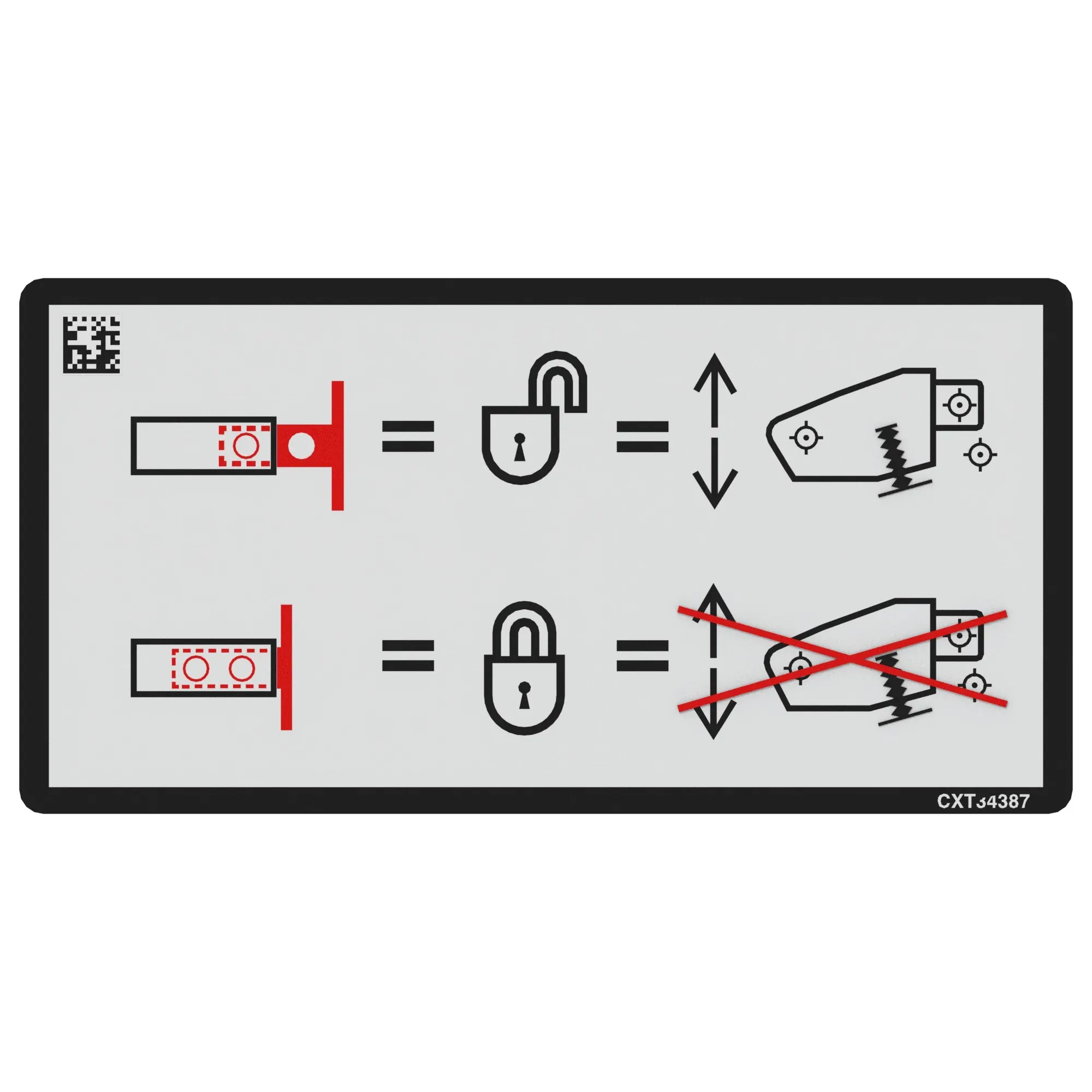 John Deere Machine Lift Instruction Label - CXT34387