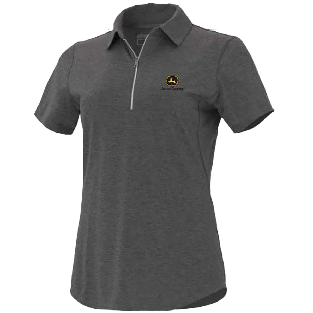 "Heathered Gray Quarter Zip Polo"