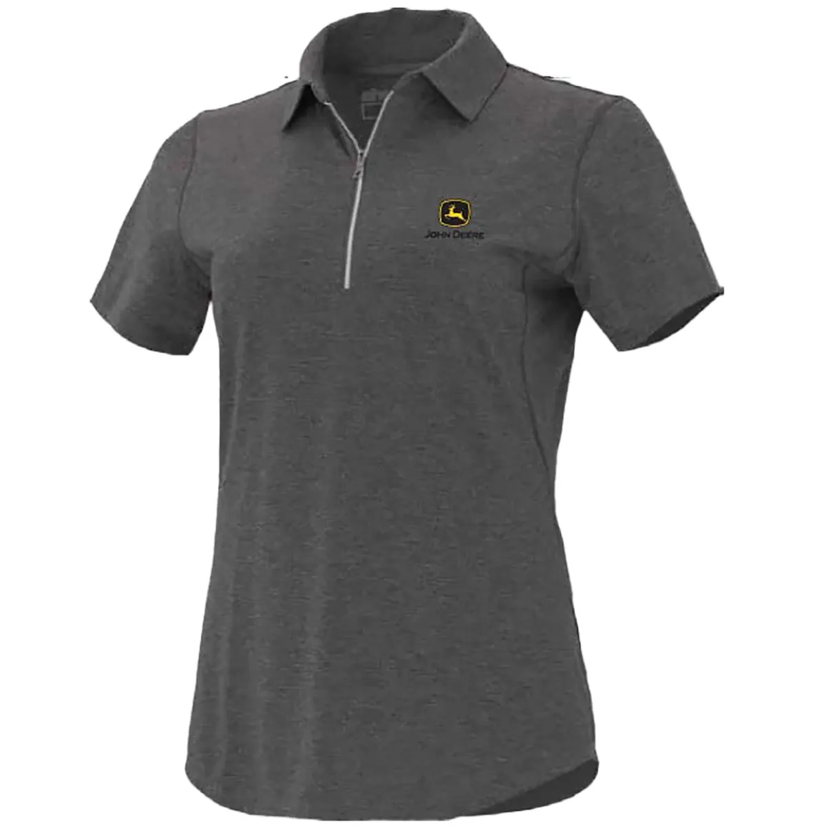 "Heathered Gray Quarter Zip Polo"