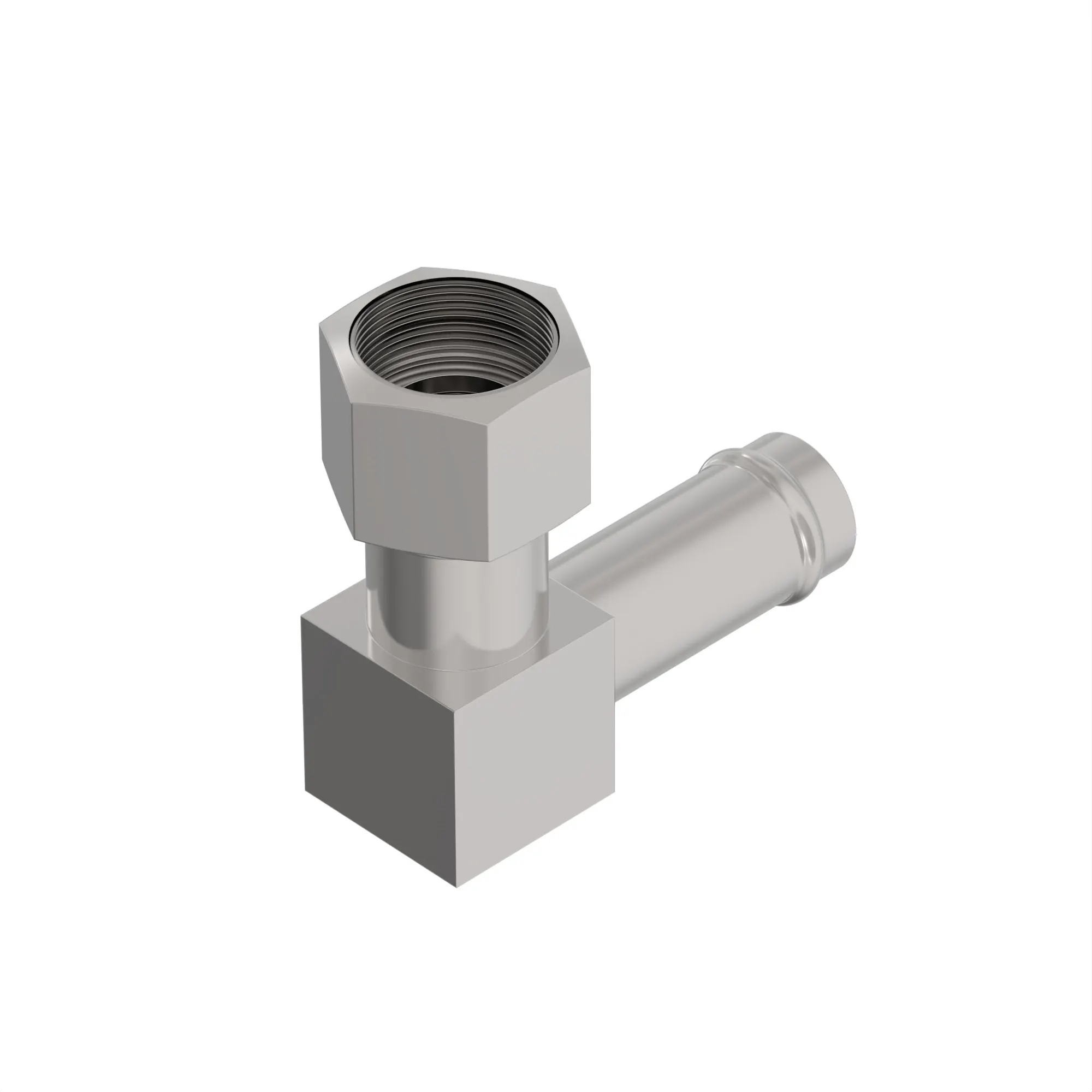 John Deere Adapter Fitting, 90 Deg, 10 Hose Based - T395571