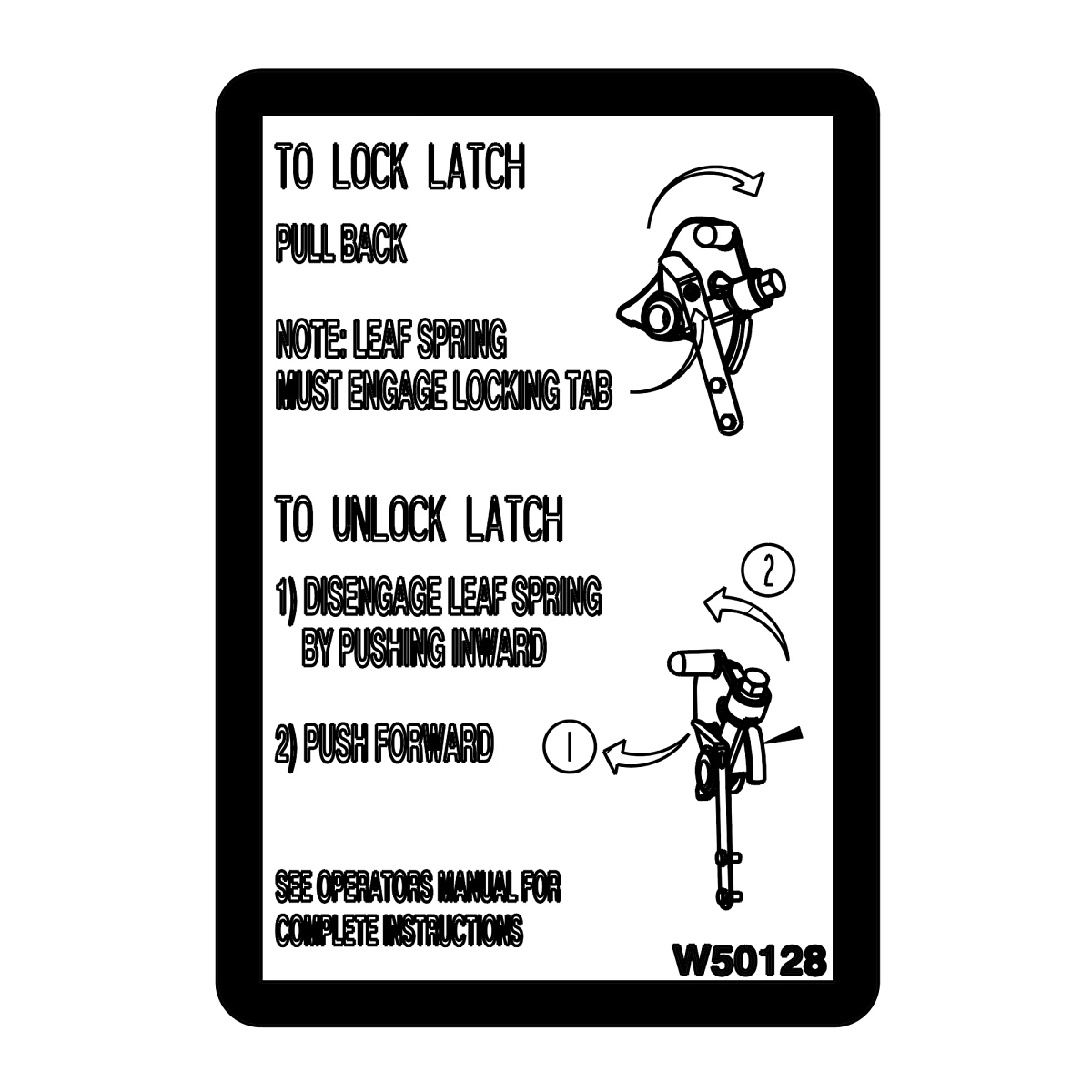 Label, Cam Lock/Unloc