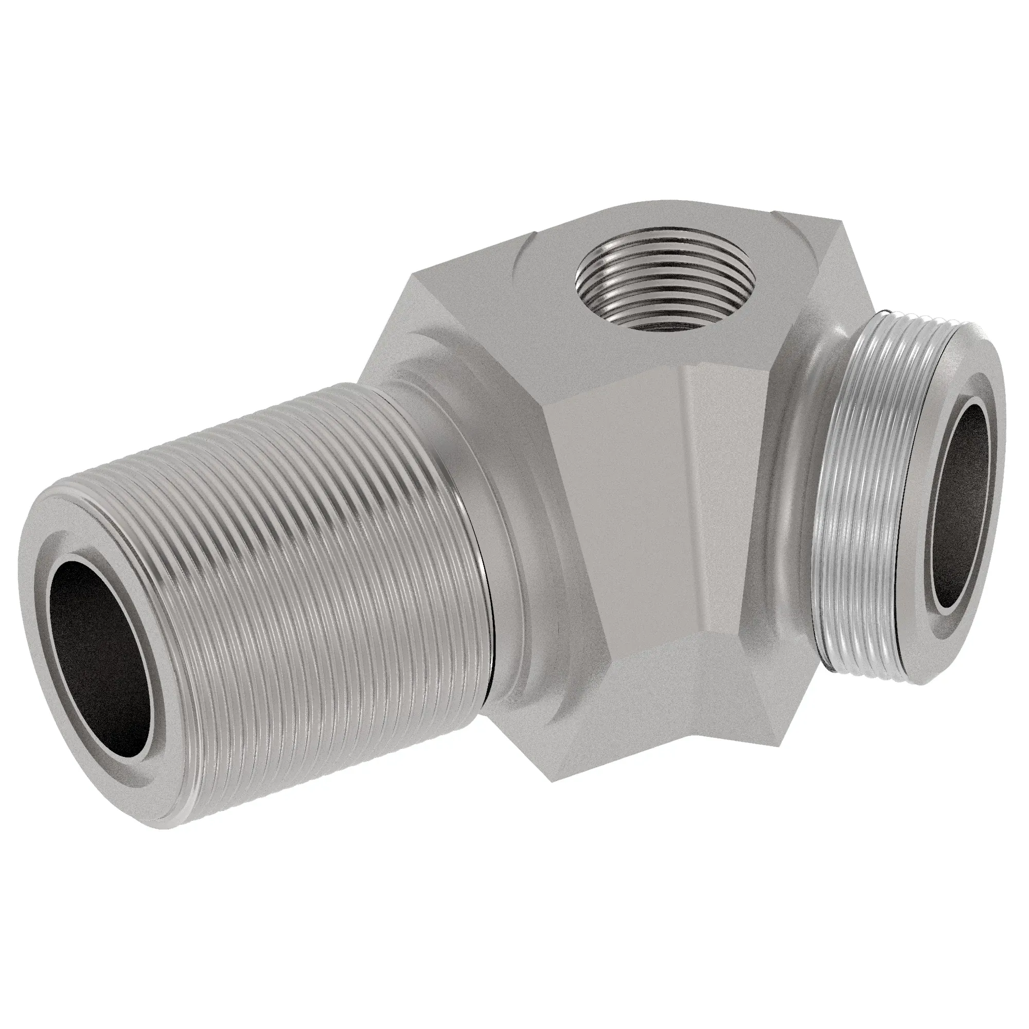 John Deere Adapter Fitting, 45 Degree Bulkhead - T405750