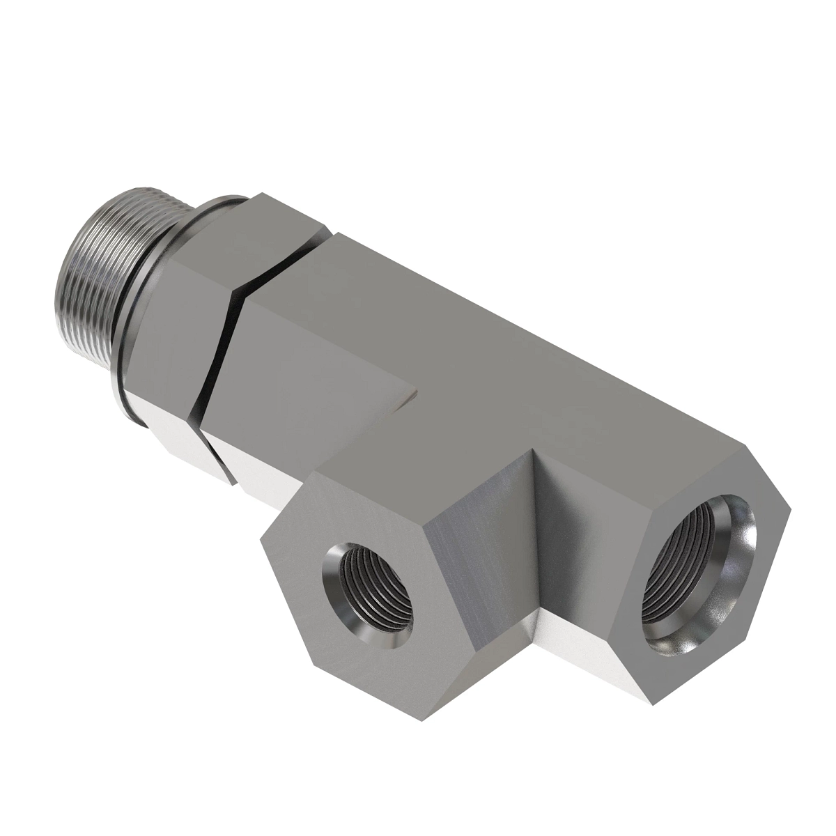 Tee Fitting, -4 Branch X M14 X M12