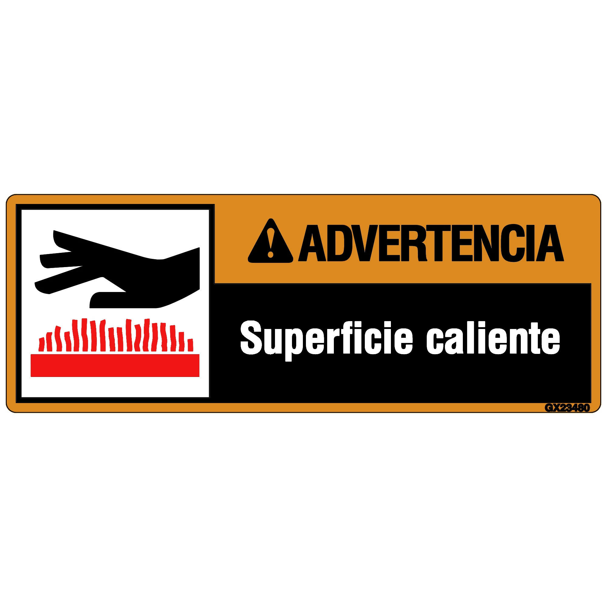 John Deere Safety Sign, Hot Surface Warning, Spanish - GX23480