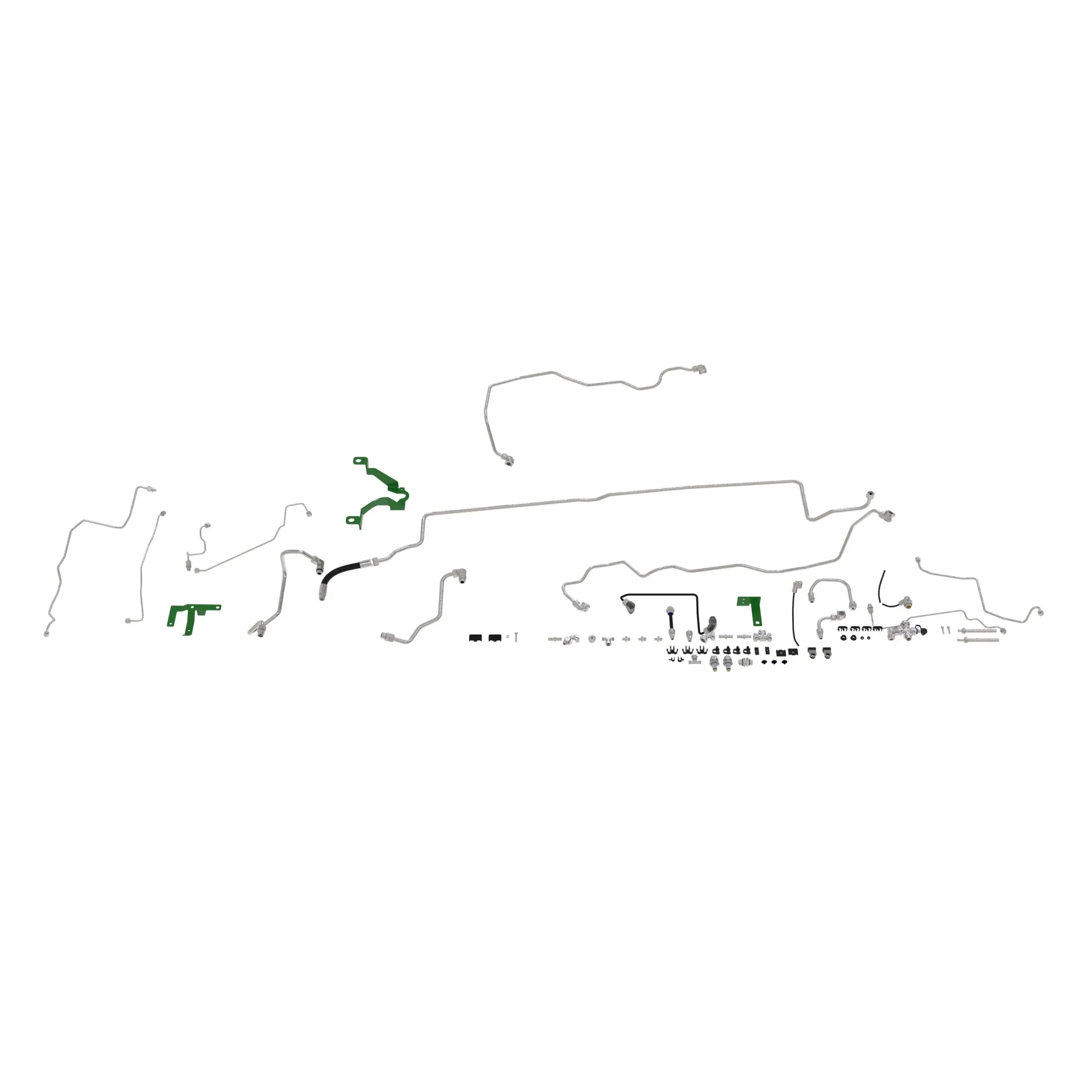 John Deere Single Brake Lines and Bracket Attachment for Air Trailer Brake Supply and Bleeding - BL17047