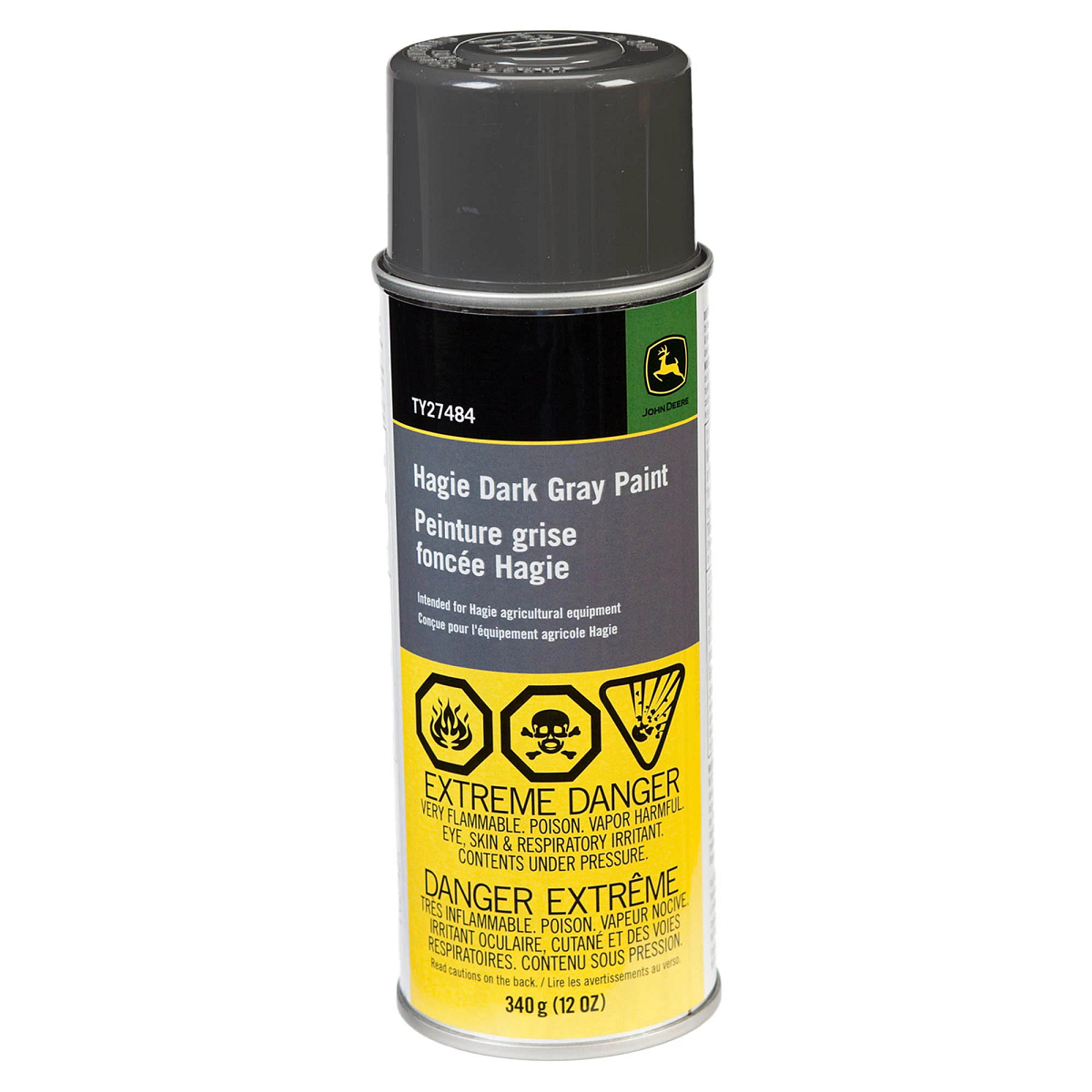 John Deere Hagie Dark Gray Spray Paint (All-Makes), 340 gram (12 Oz) Aerosol - TY27484