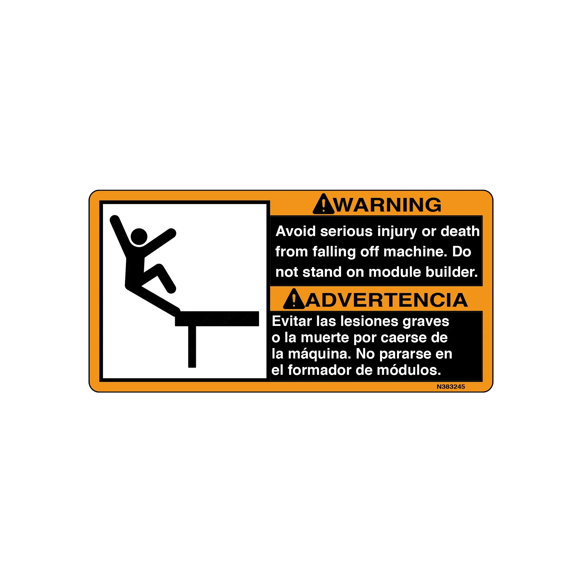 John Deere Fall Module Label, Bilingual - N383245