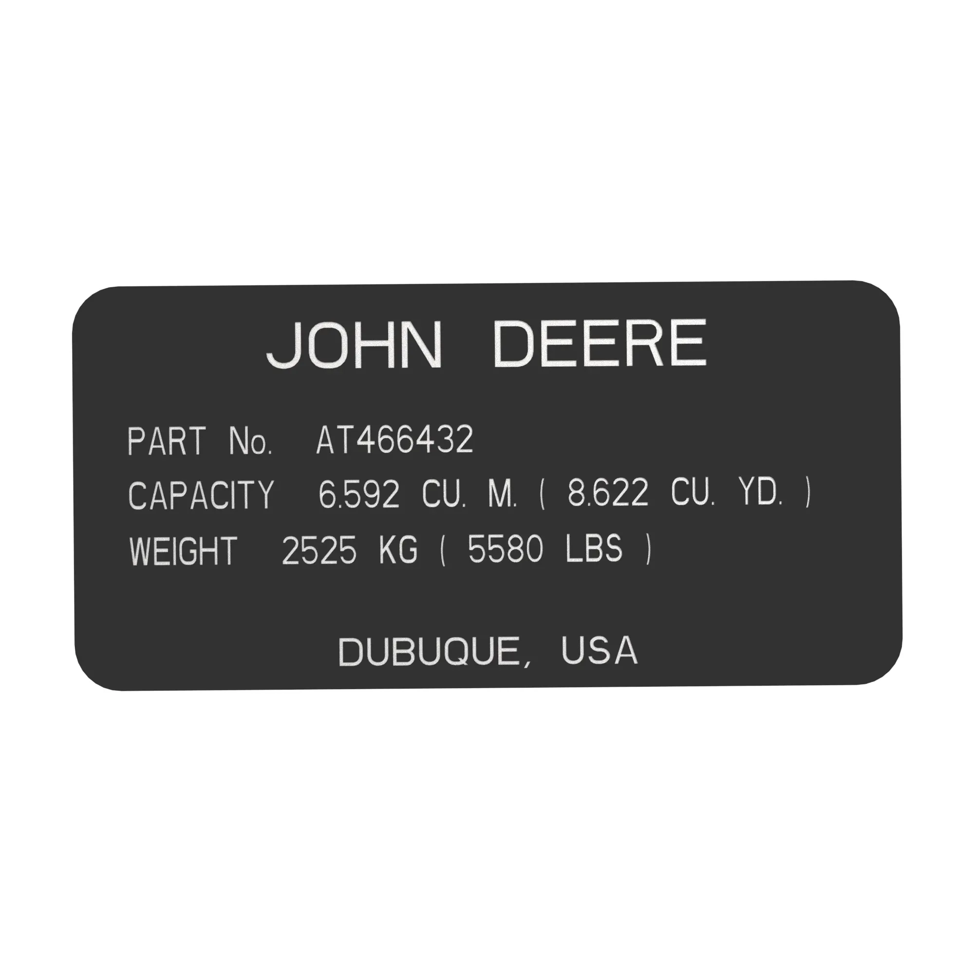 John Deere Identification Plate - T378024