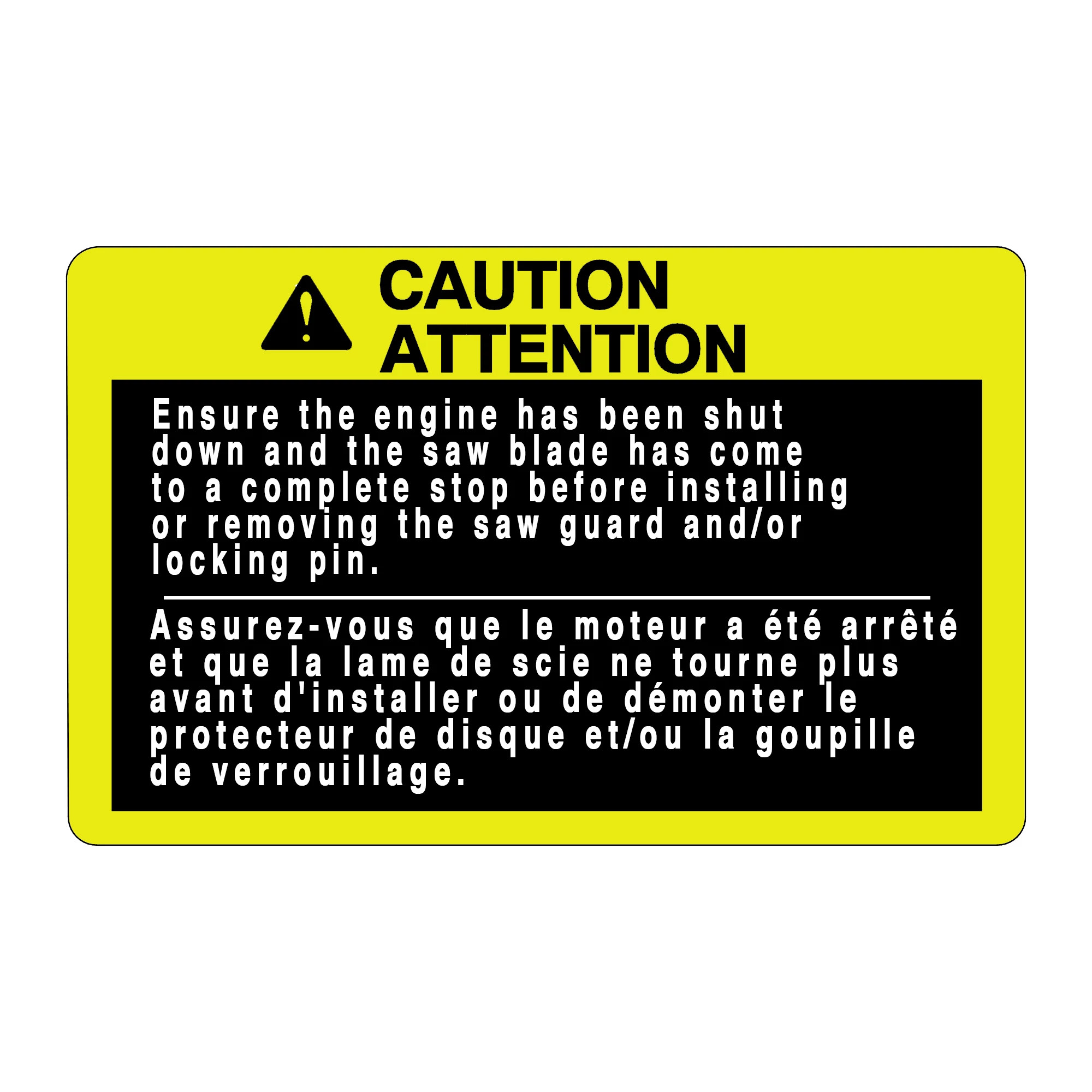 DECAL,CAUTION, ENG/FRE