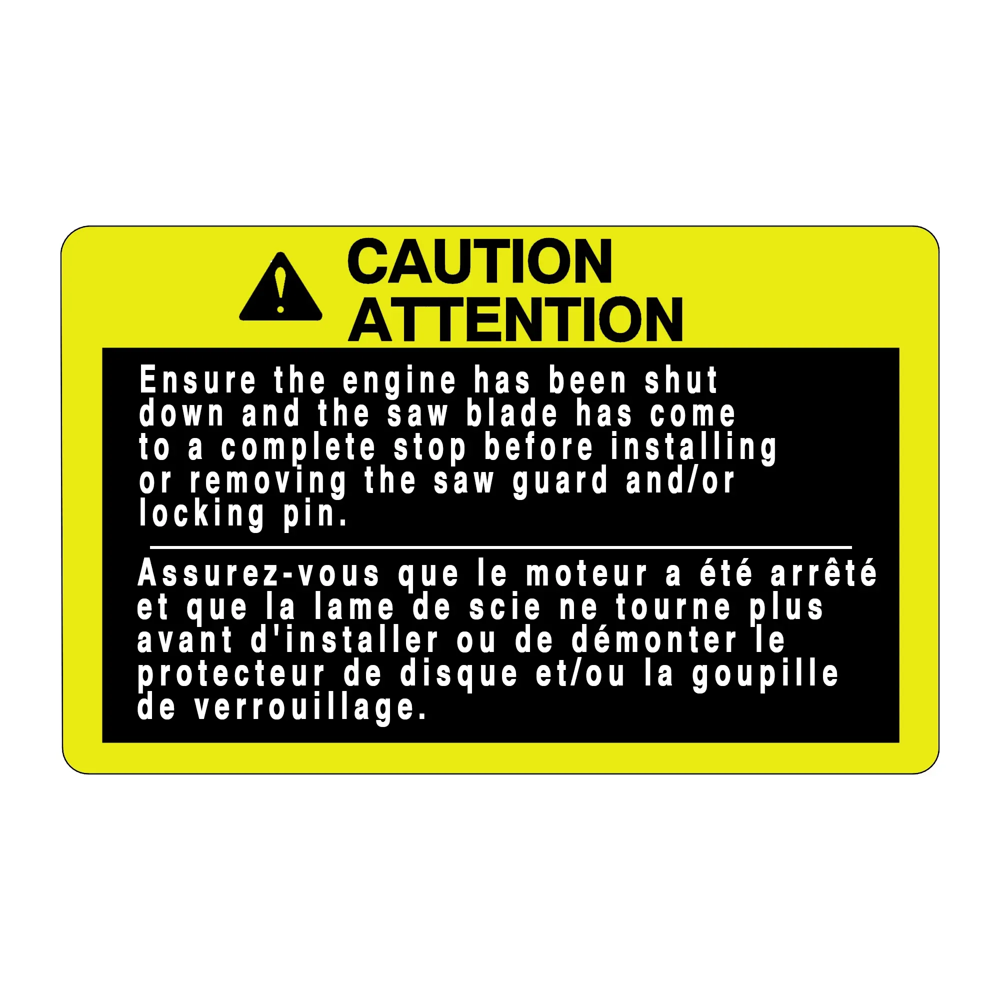 John Deere Safety Sign, Caution, English and French - F380898
