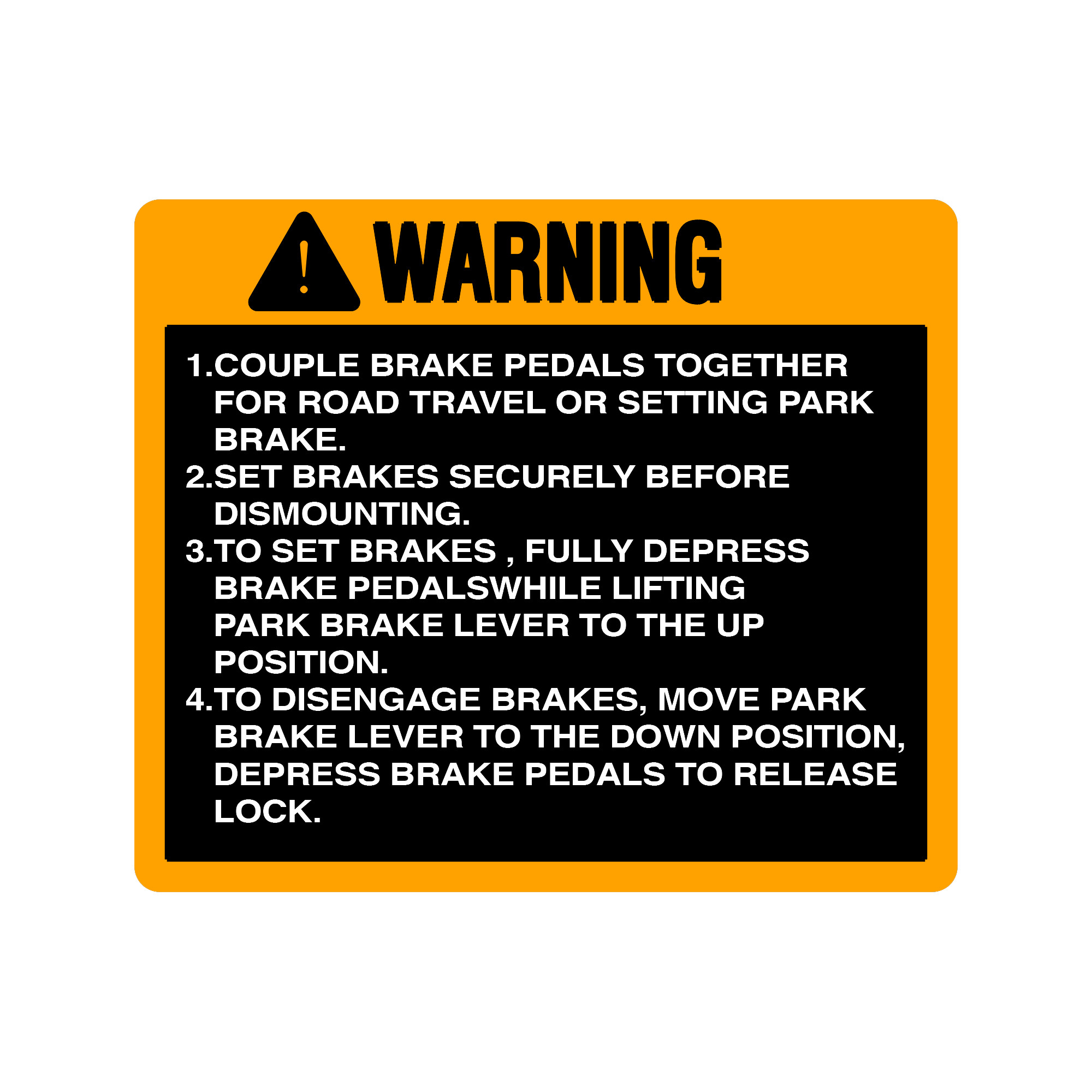 LABEL, PARK BRAKE