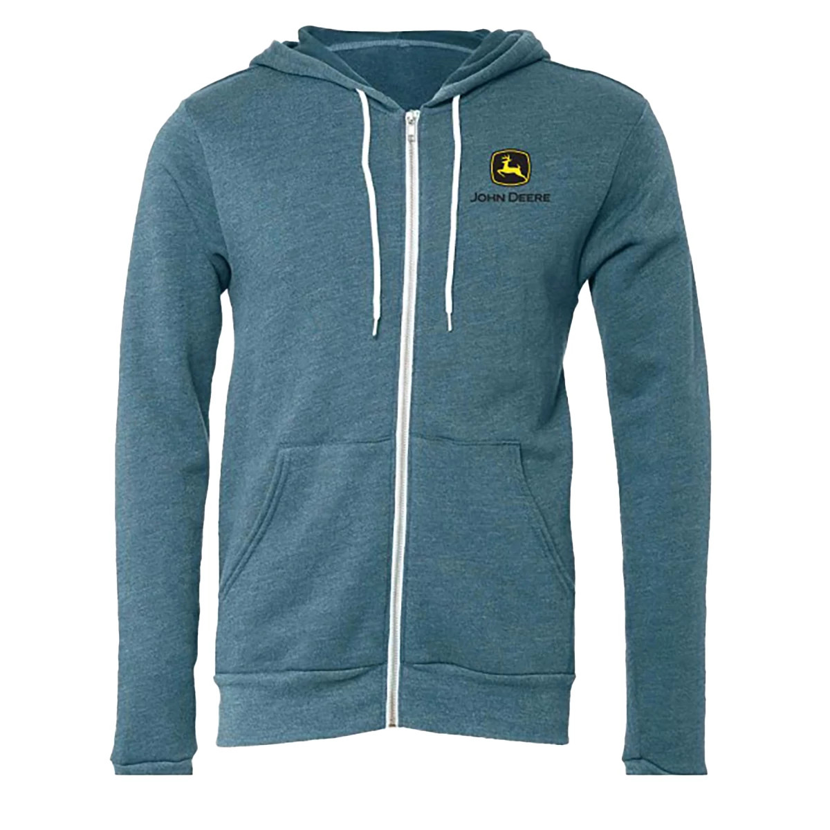 Unisex Teal Full-Zip Fleece Hoodie