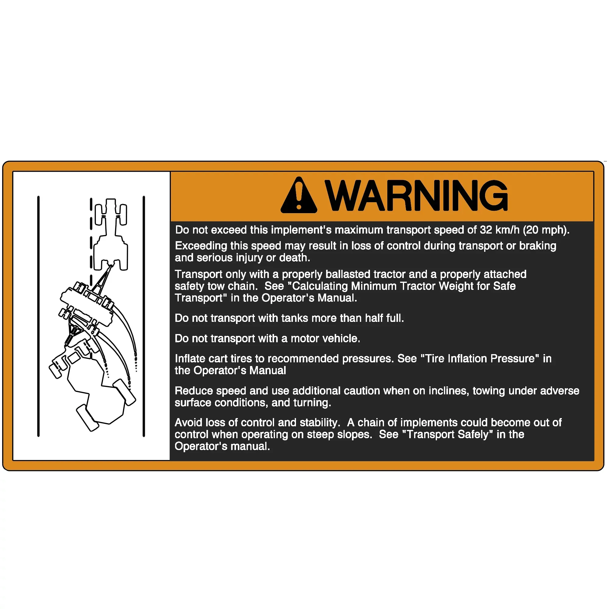 John Deere Safety Sign, Warning - A74249