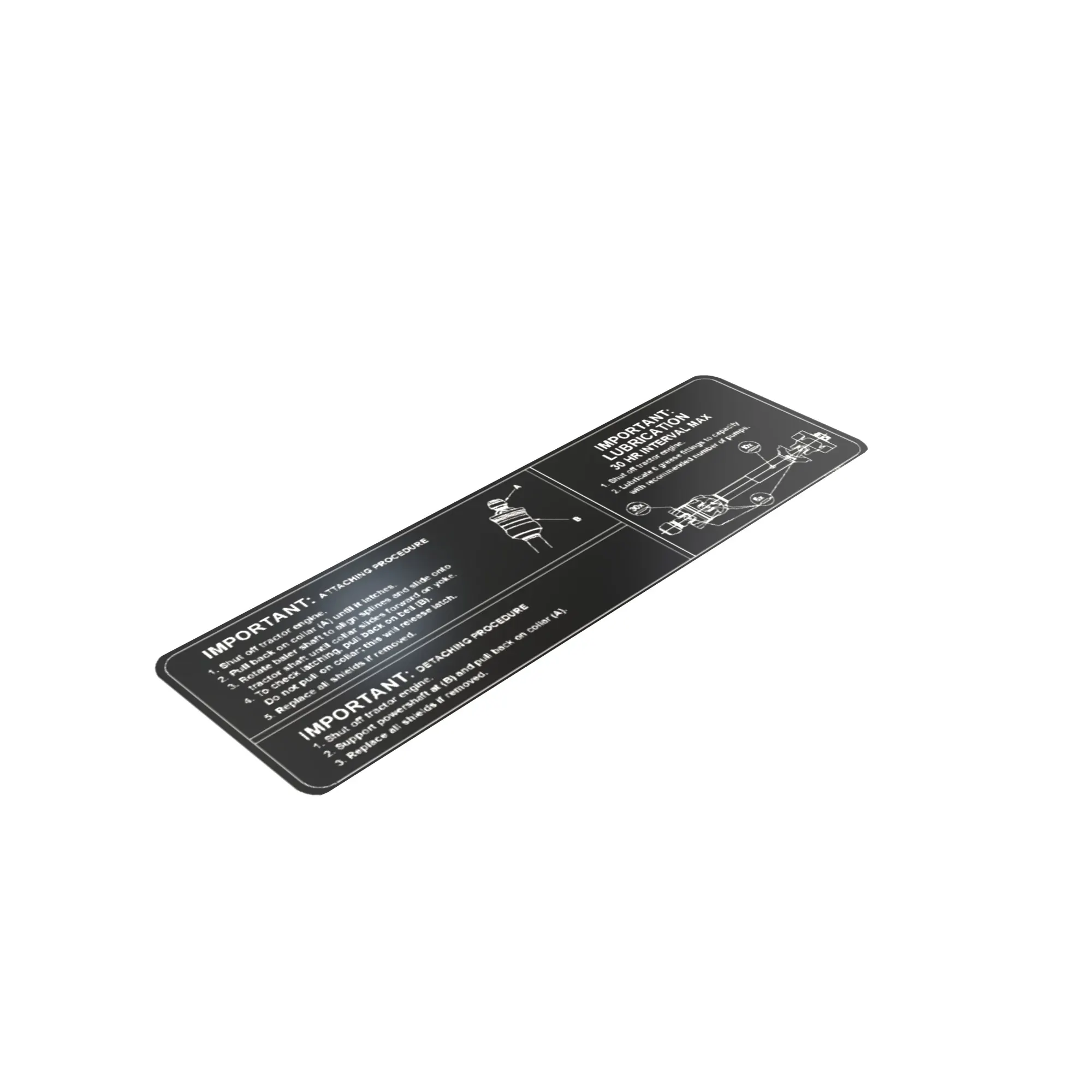 John Deere Hookup and Lubrication Label - FH316923