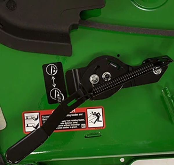 Close-up of a Zero-turn ZTrak mower's black MulchControl™ handle