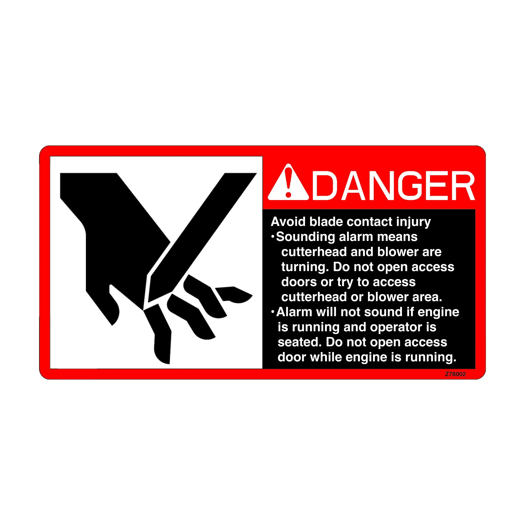 John Deere Safety Sign, Label - Z78002