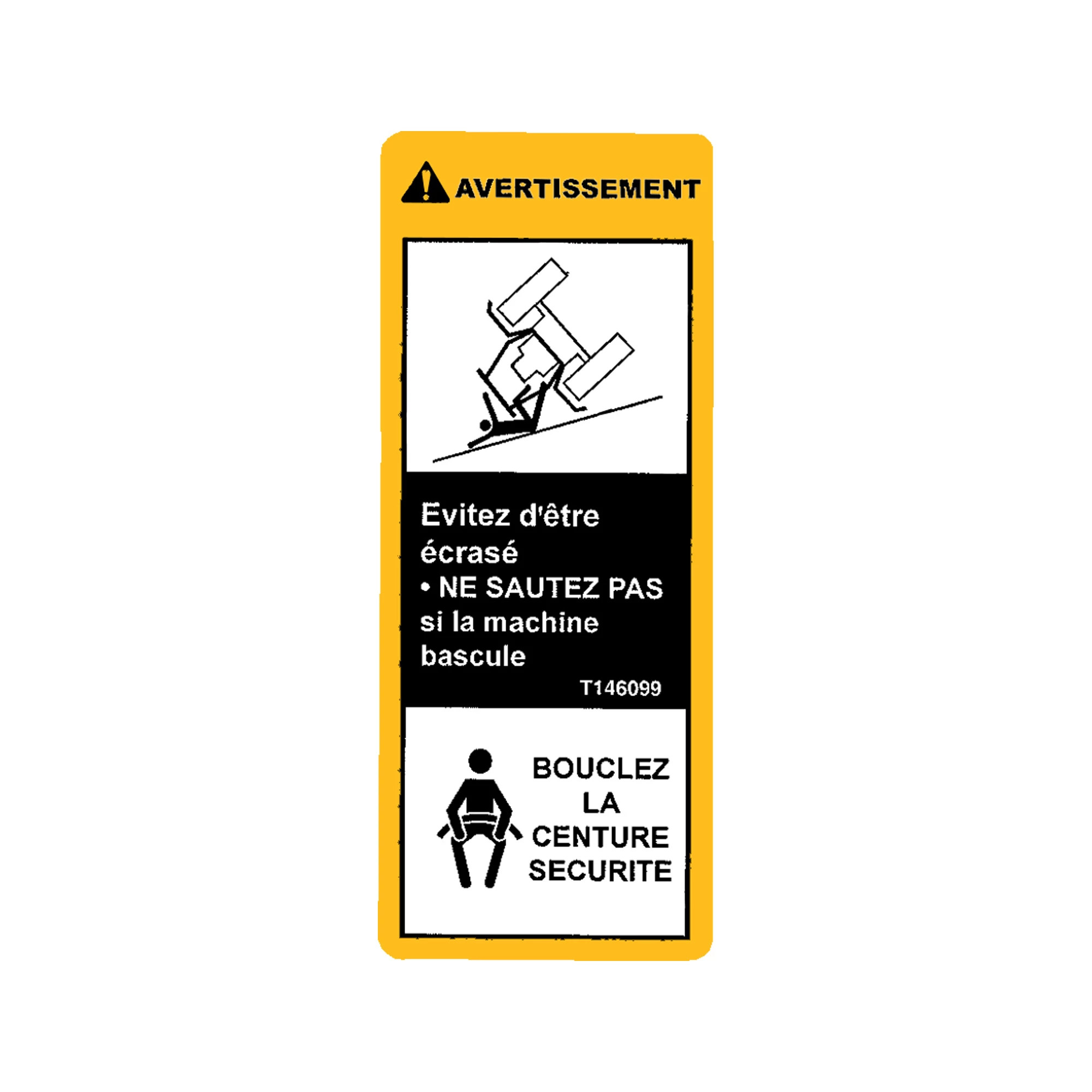 LABEL, WARNING SEAT BELT (FRENCH) W