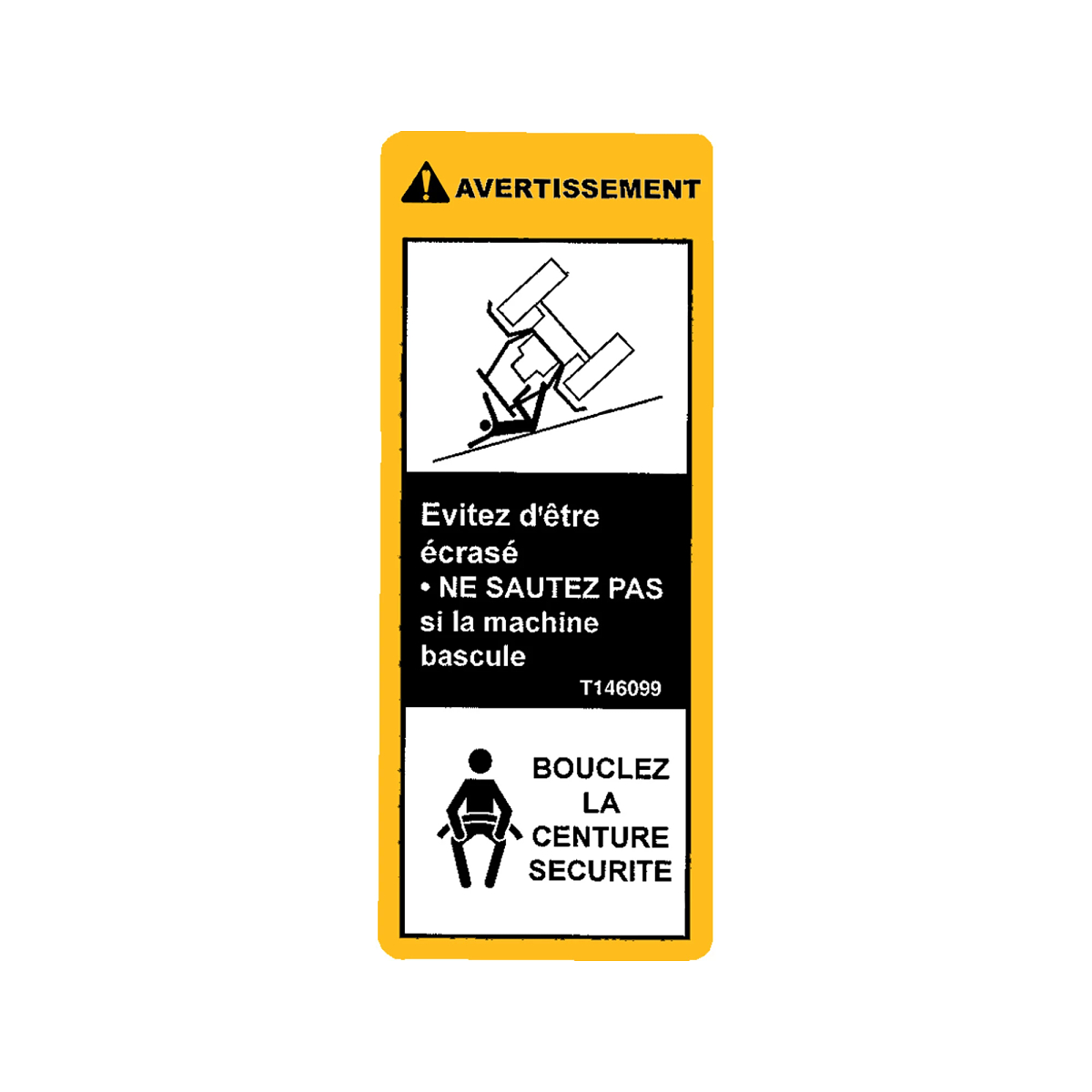 LABEL, WARNING SEAT BELT (FRENCH) W